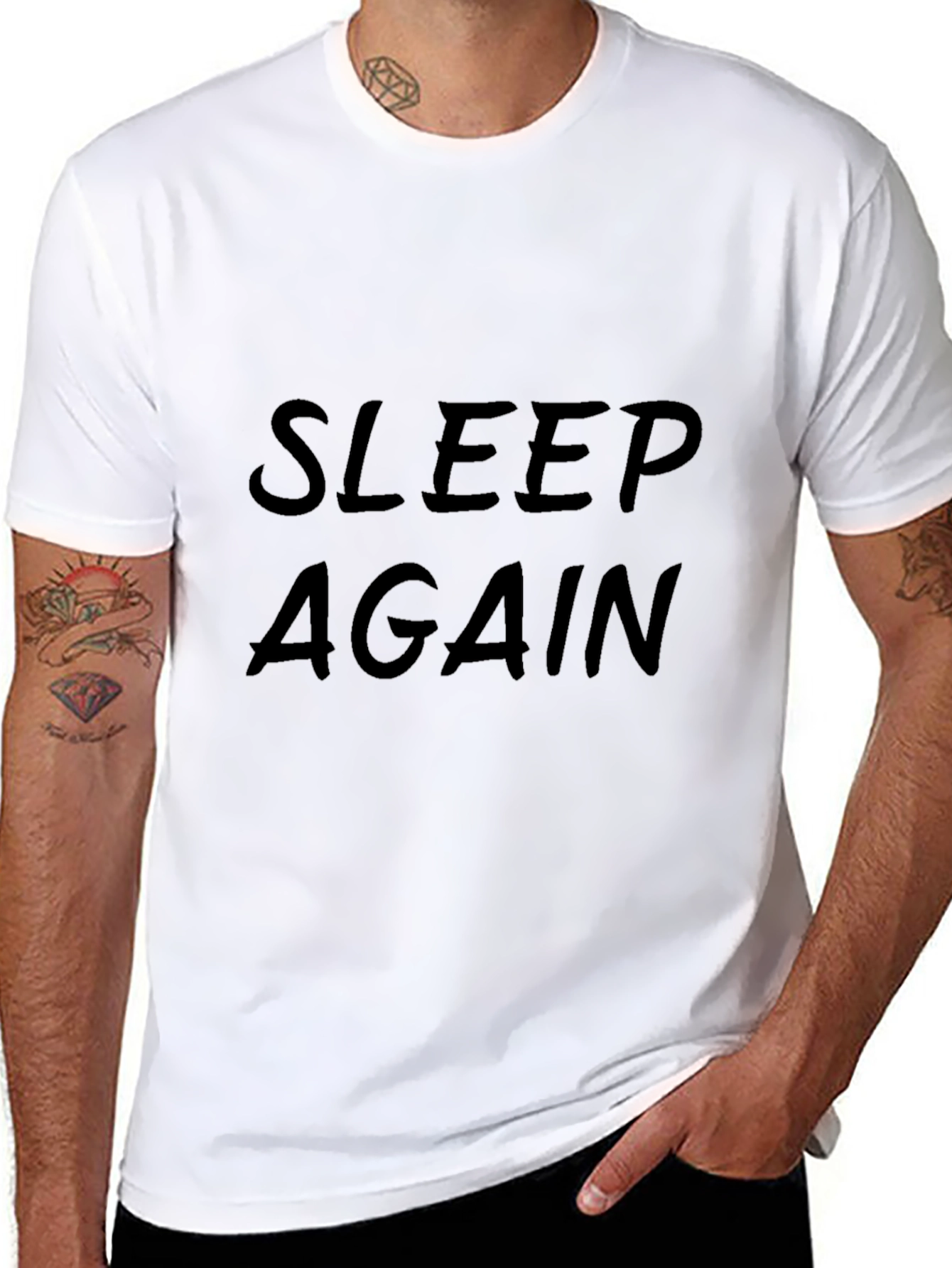 Sleep Again Black Graphic Tee Shirt