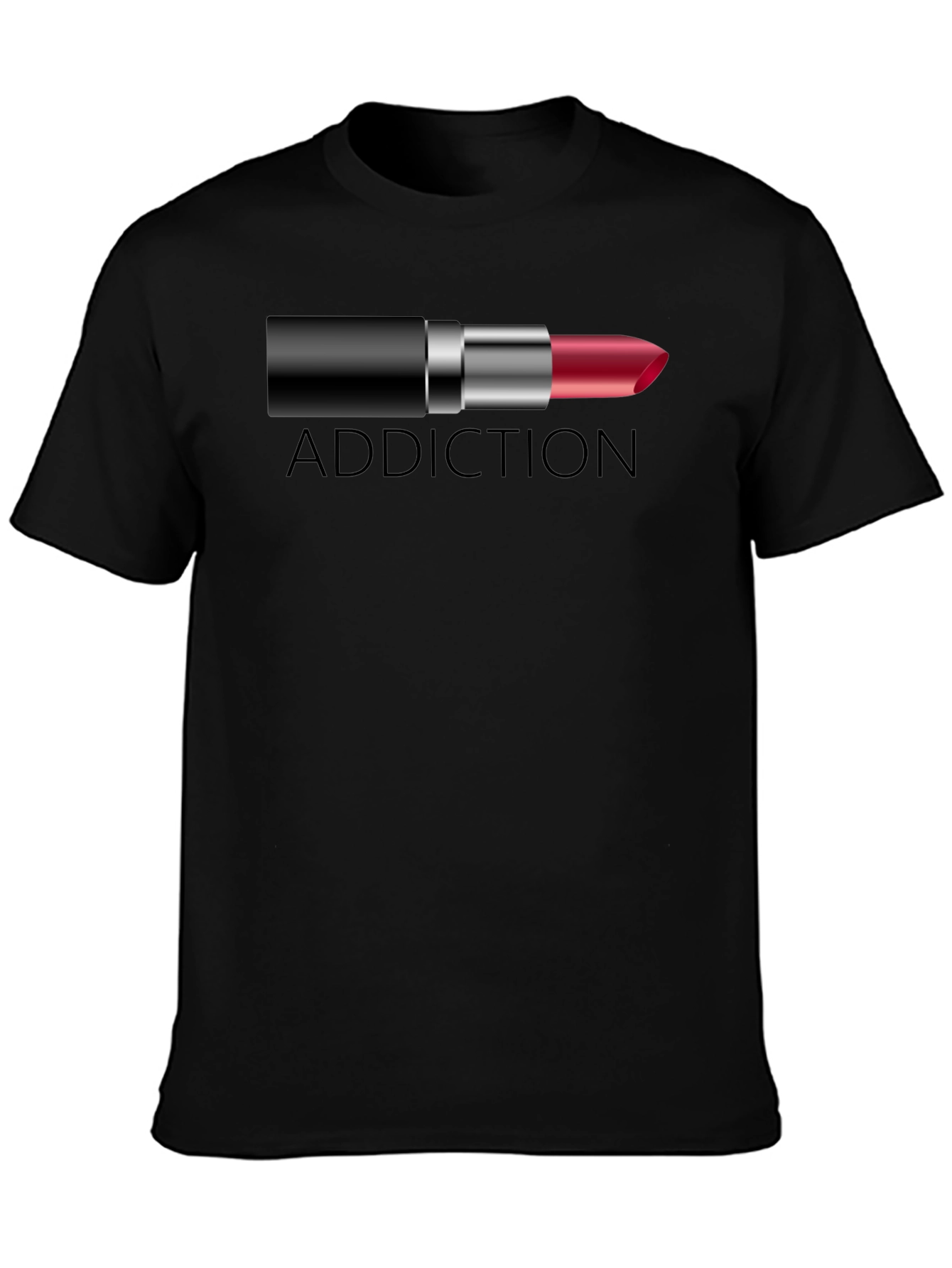 Addiction Lipstick Graphic Tee - Unique Design