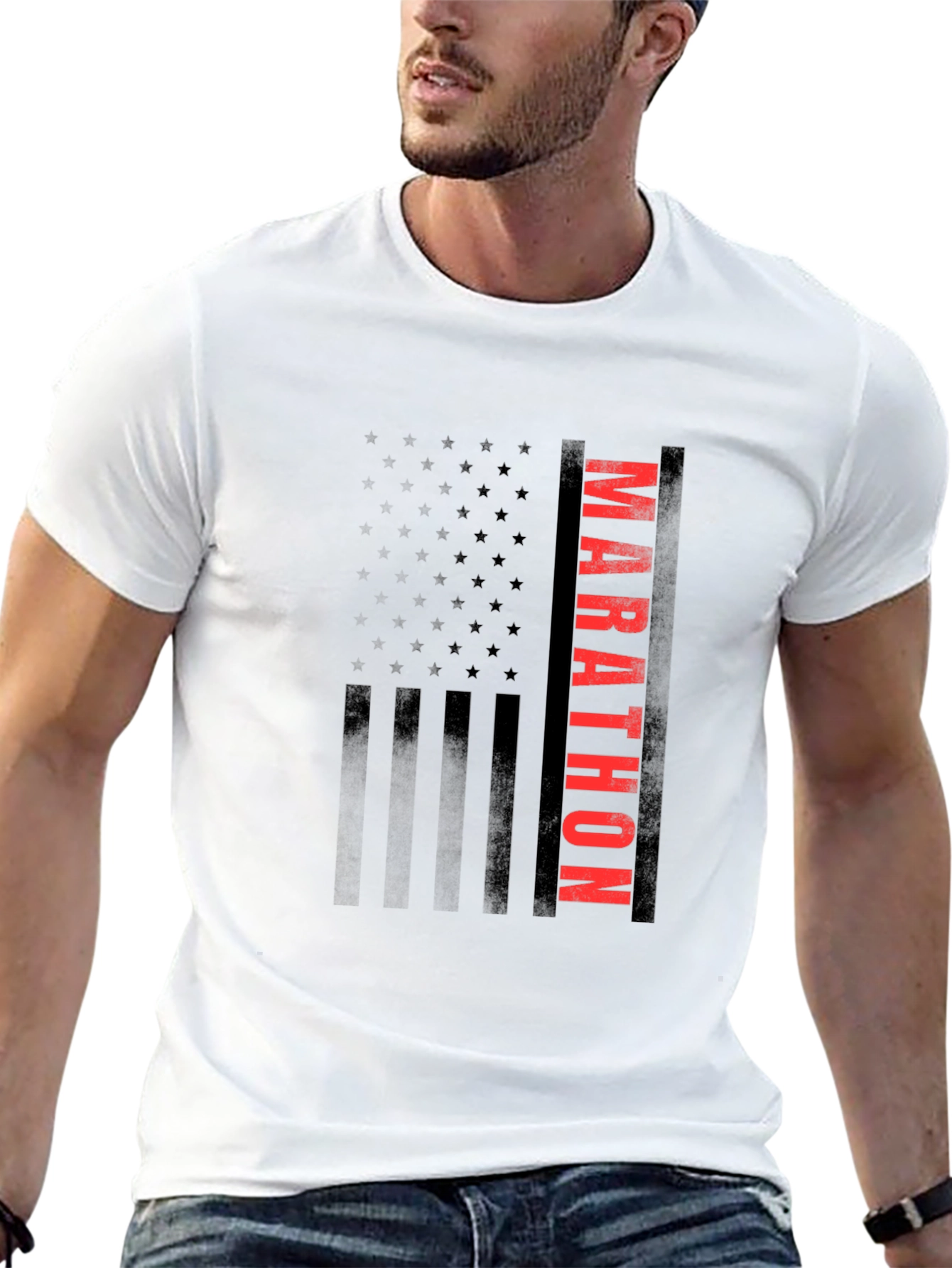 Marathon American Flag Graphic T-Shirt