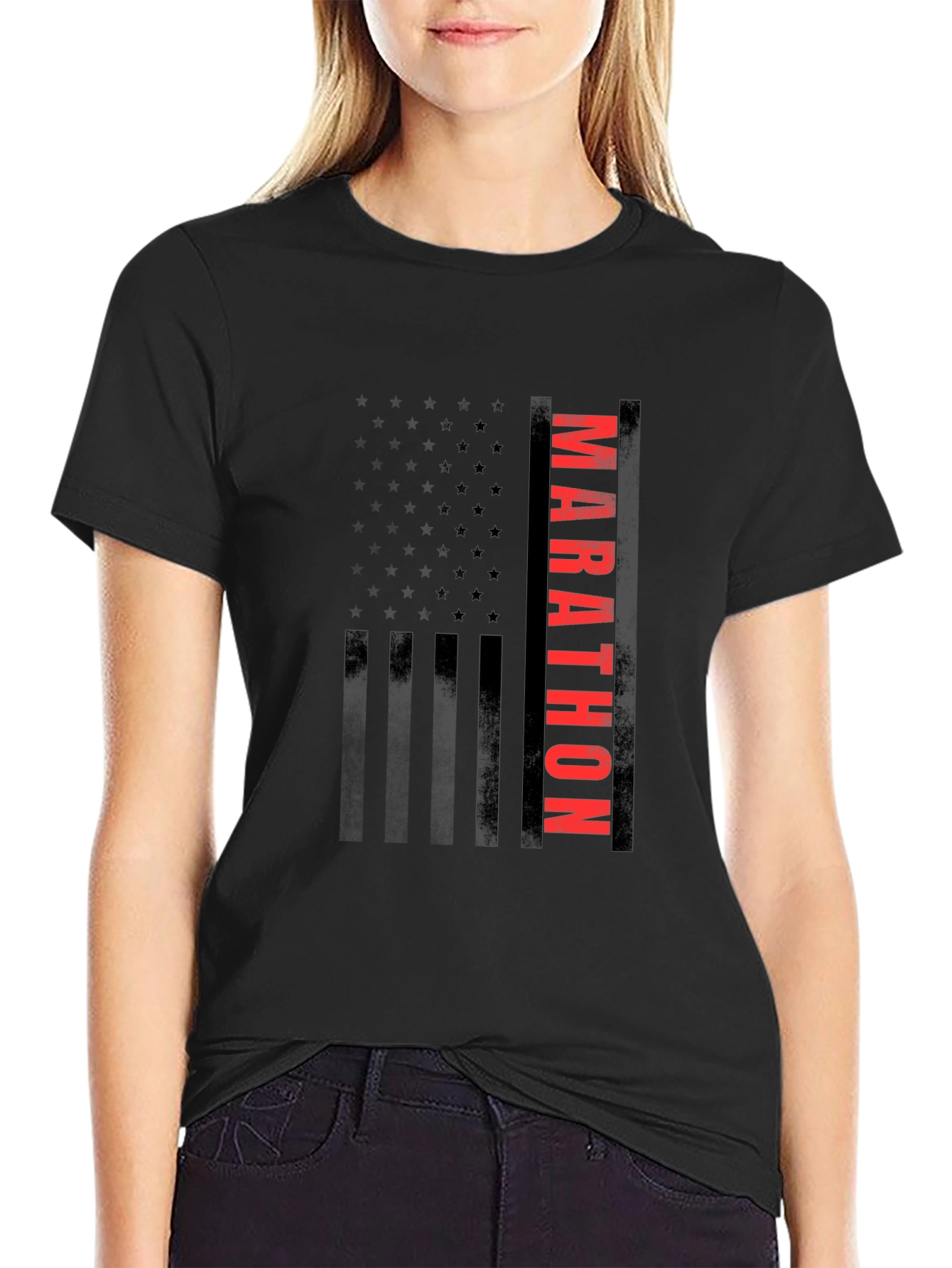Marathon American Flag Graphic T-Shirt