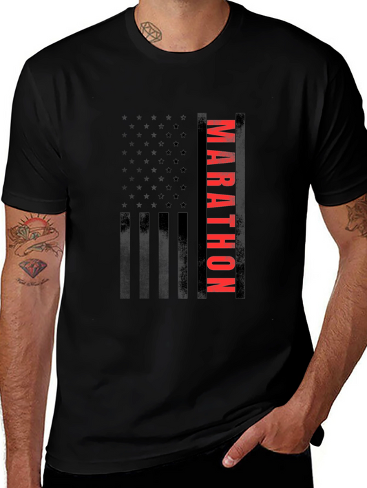 Marathon American Flag Graphic T-Shirt