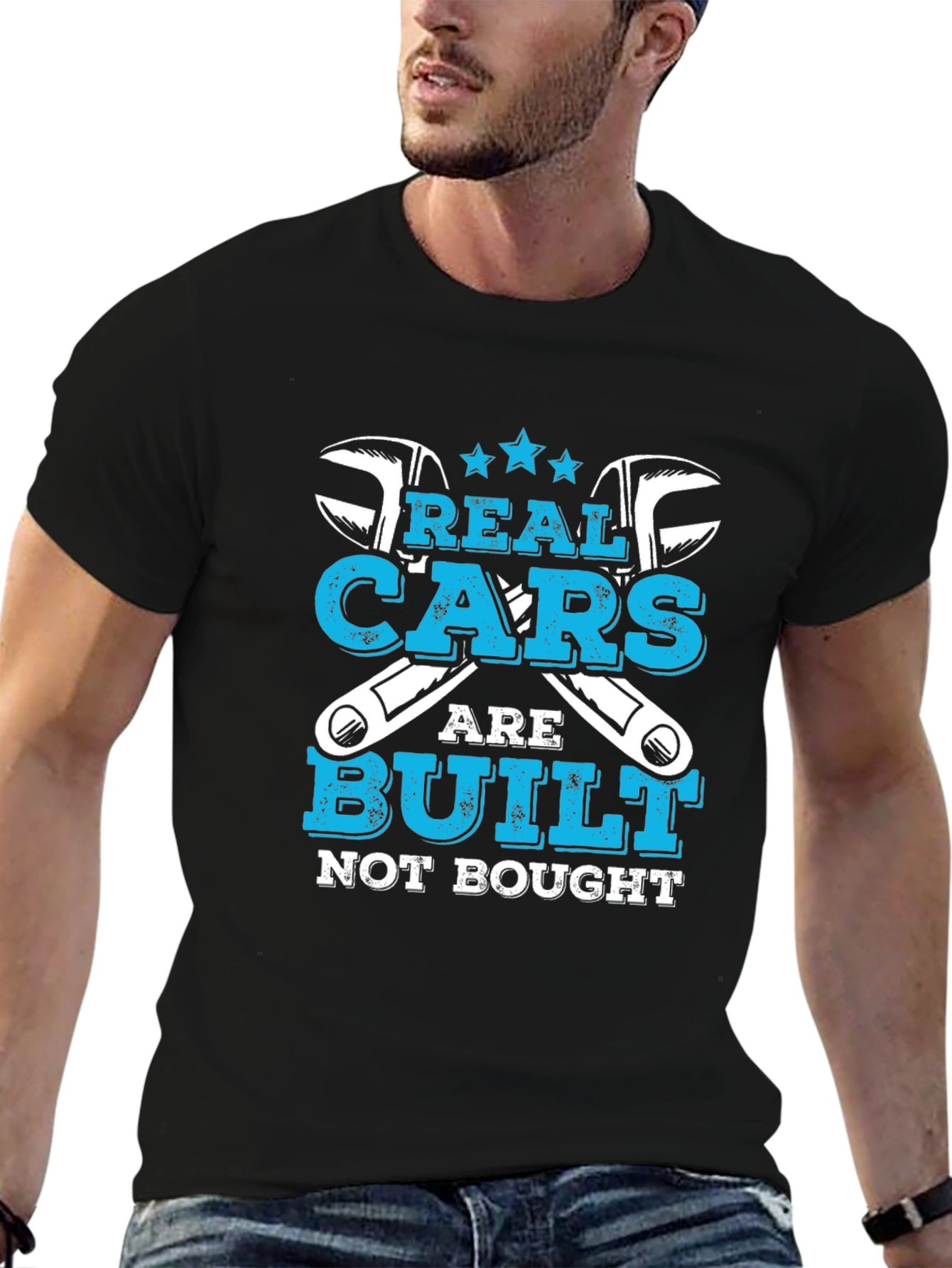 Real Cars Are Built Not Bought Graphic T-Shirt