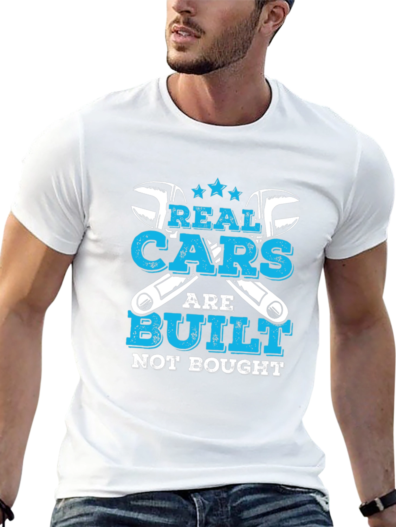 Real Cars Are Built Not Bought Graphic T-Shirt
