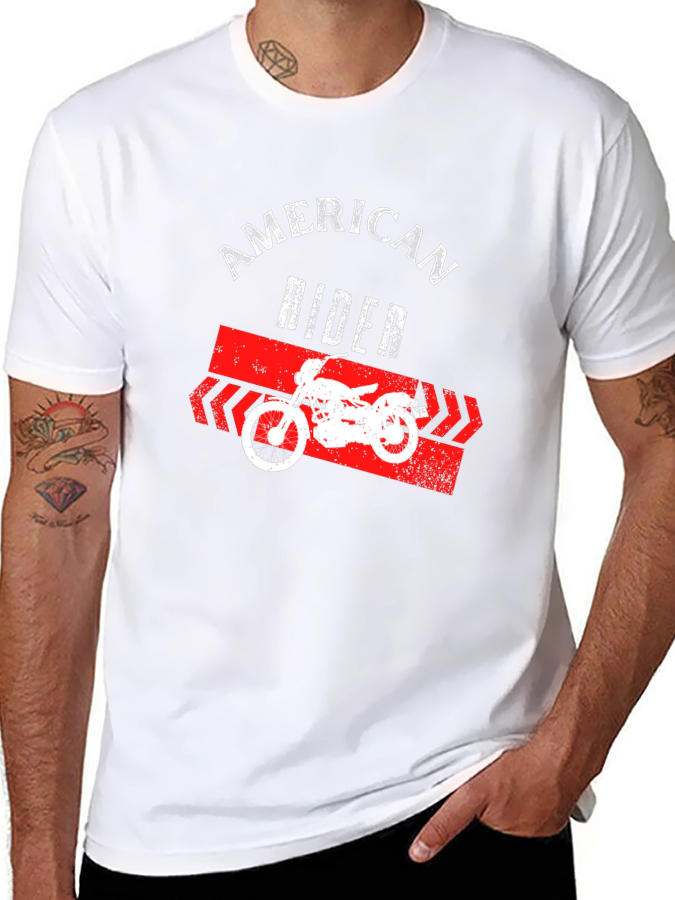 American Rider Graphic T-Shirt Black Motorcycle Tee