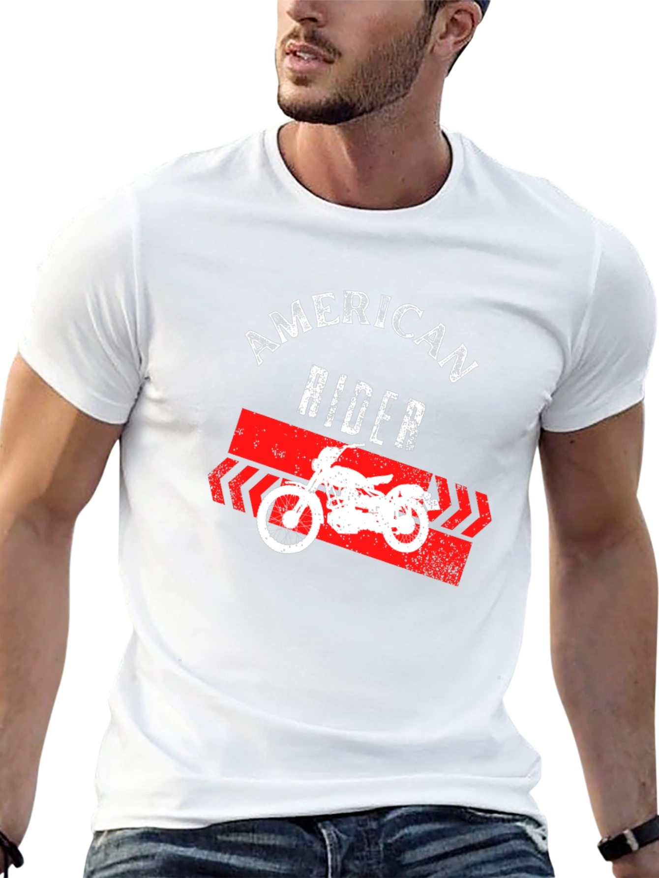 American Rider Graphic T-Shirt Black Motorcycle Tee