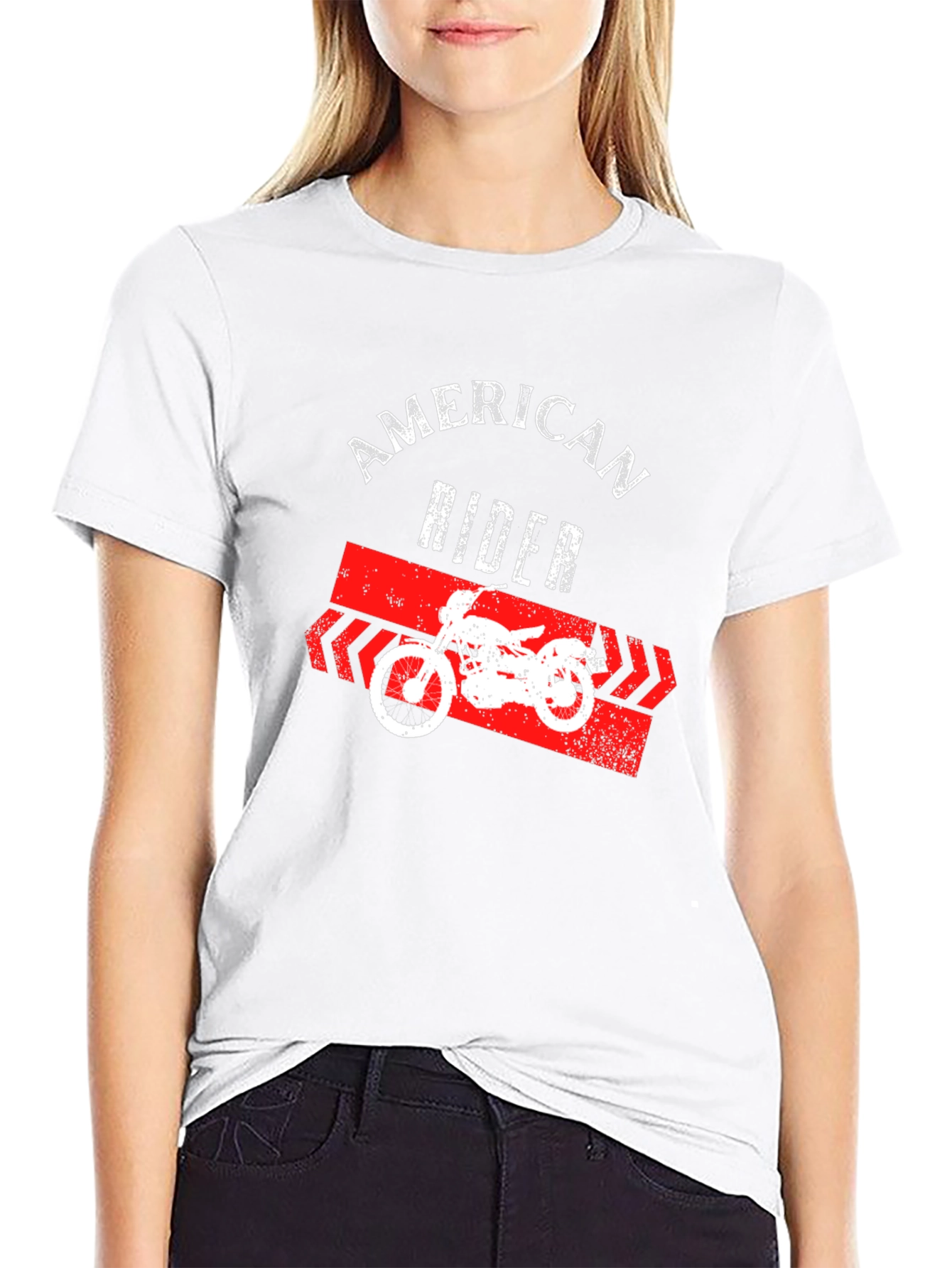 American Rider Graphic T-Shirt Black Motorcycle Tee