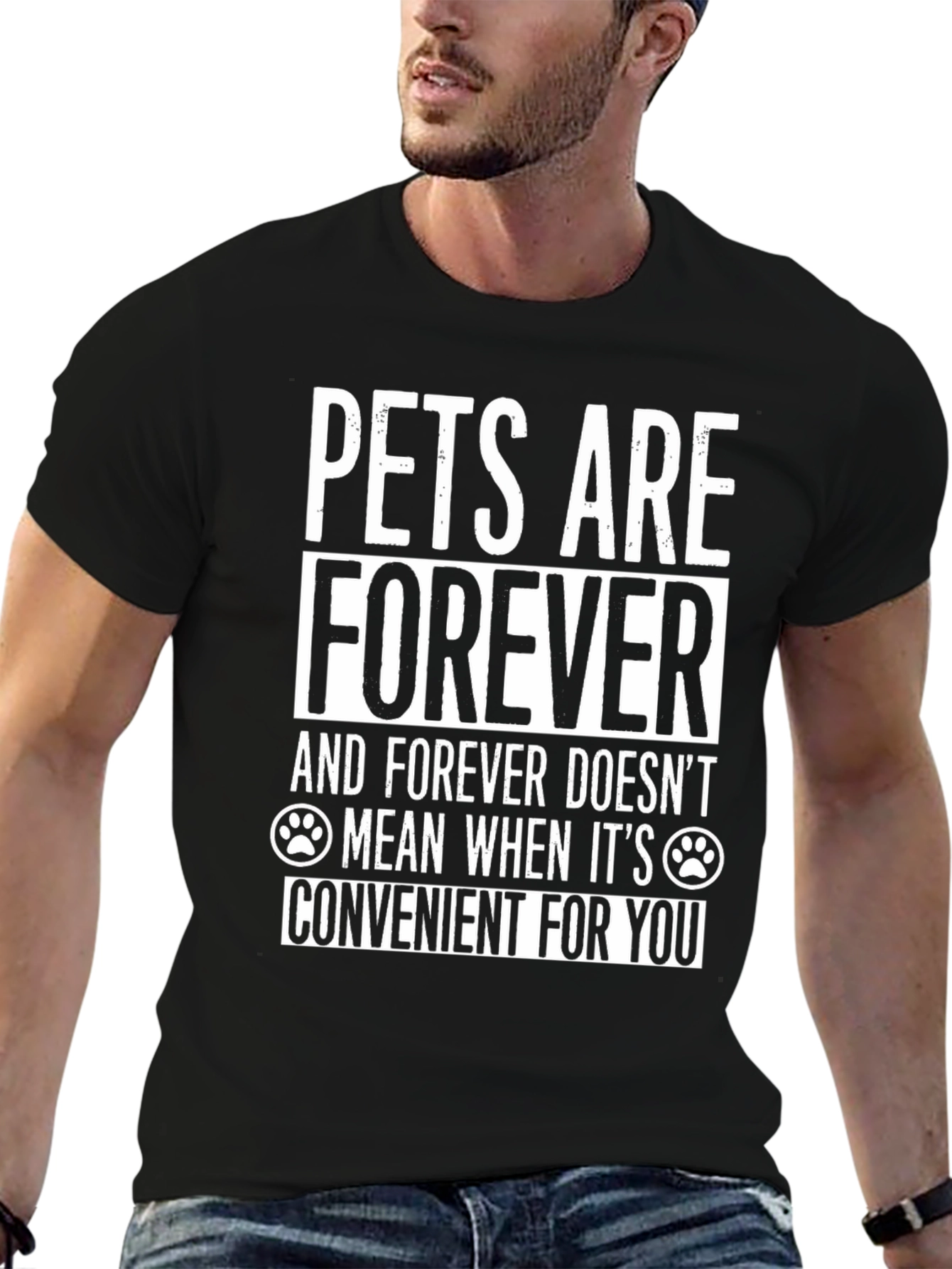 Pets Are Forever Graphic Tee - Black