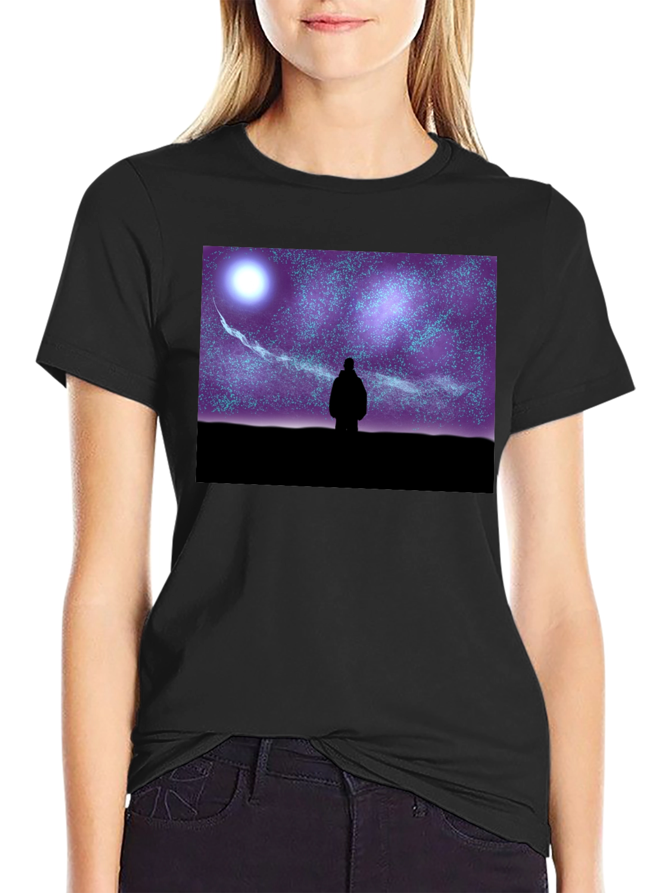 Starry Night Graphic Tee - Unisex Black T-Shirt