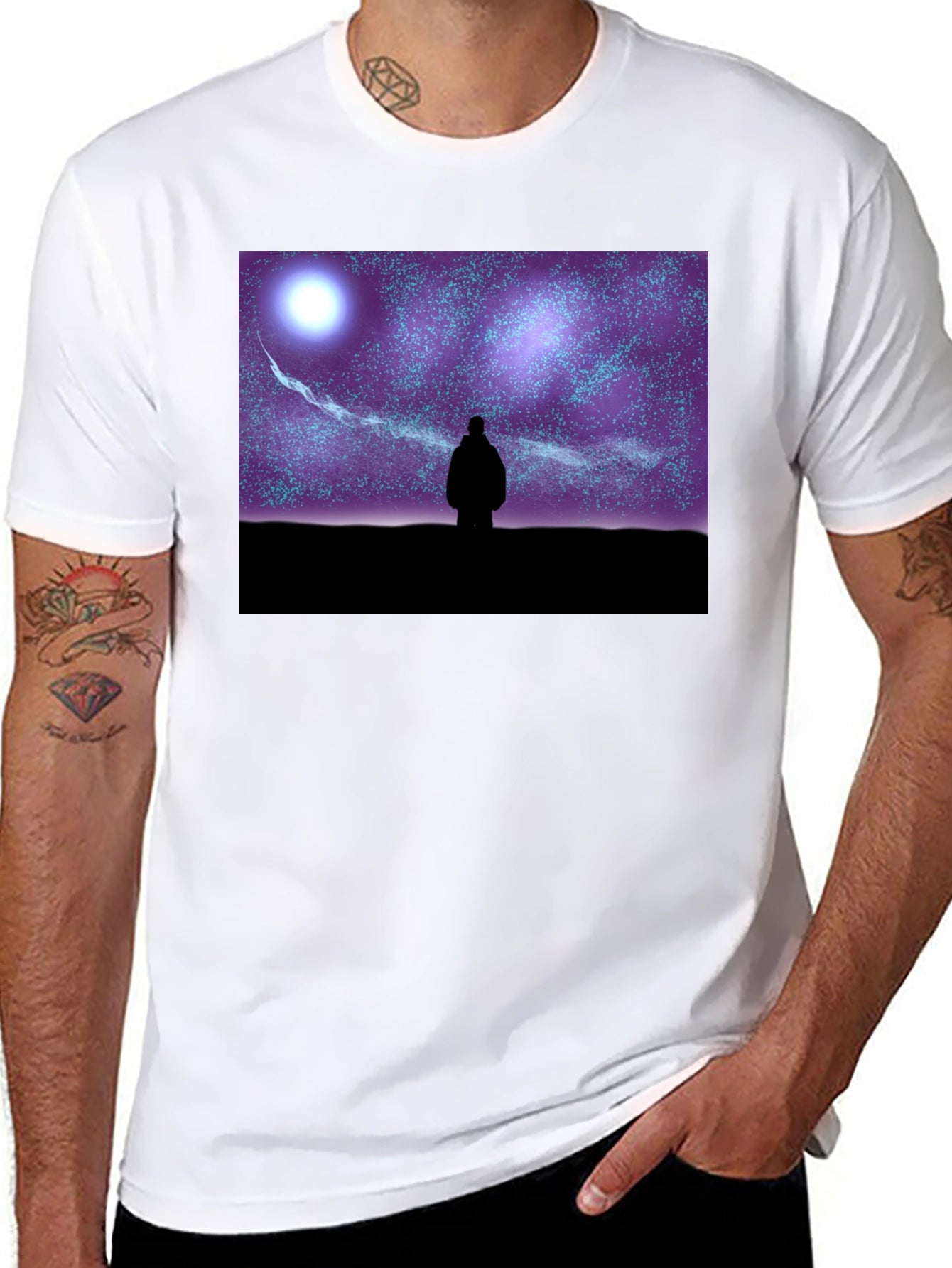Starry Night Graphic Tee - Unisex Black T-Shirt