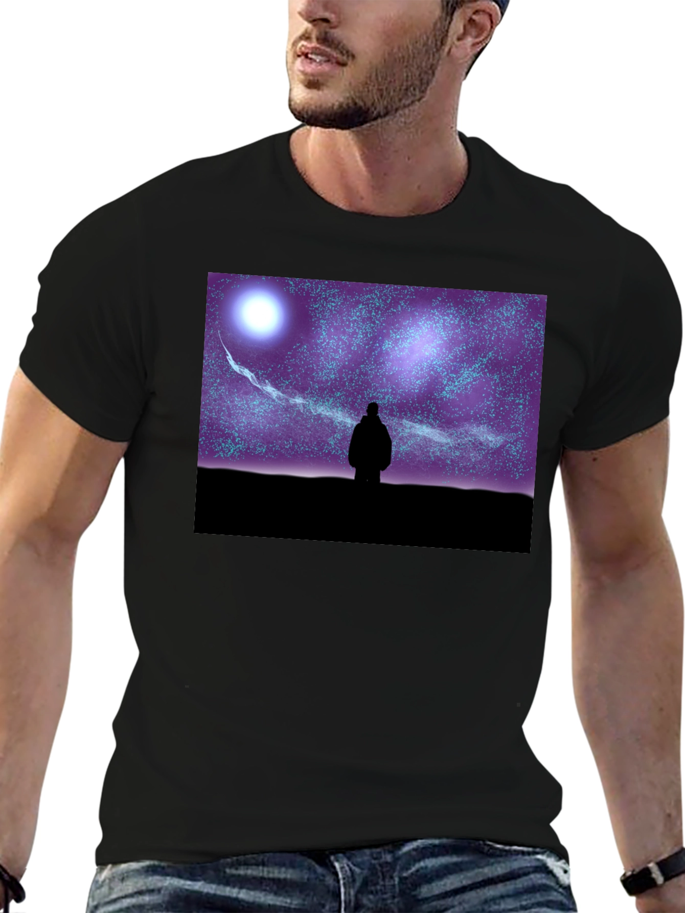 Starry Night Graphic Tee - Unisex Black T-Shirt