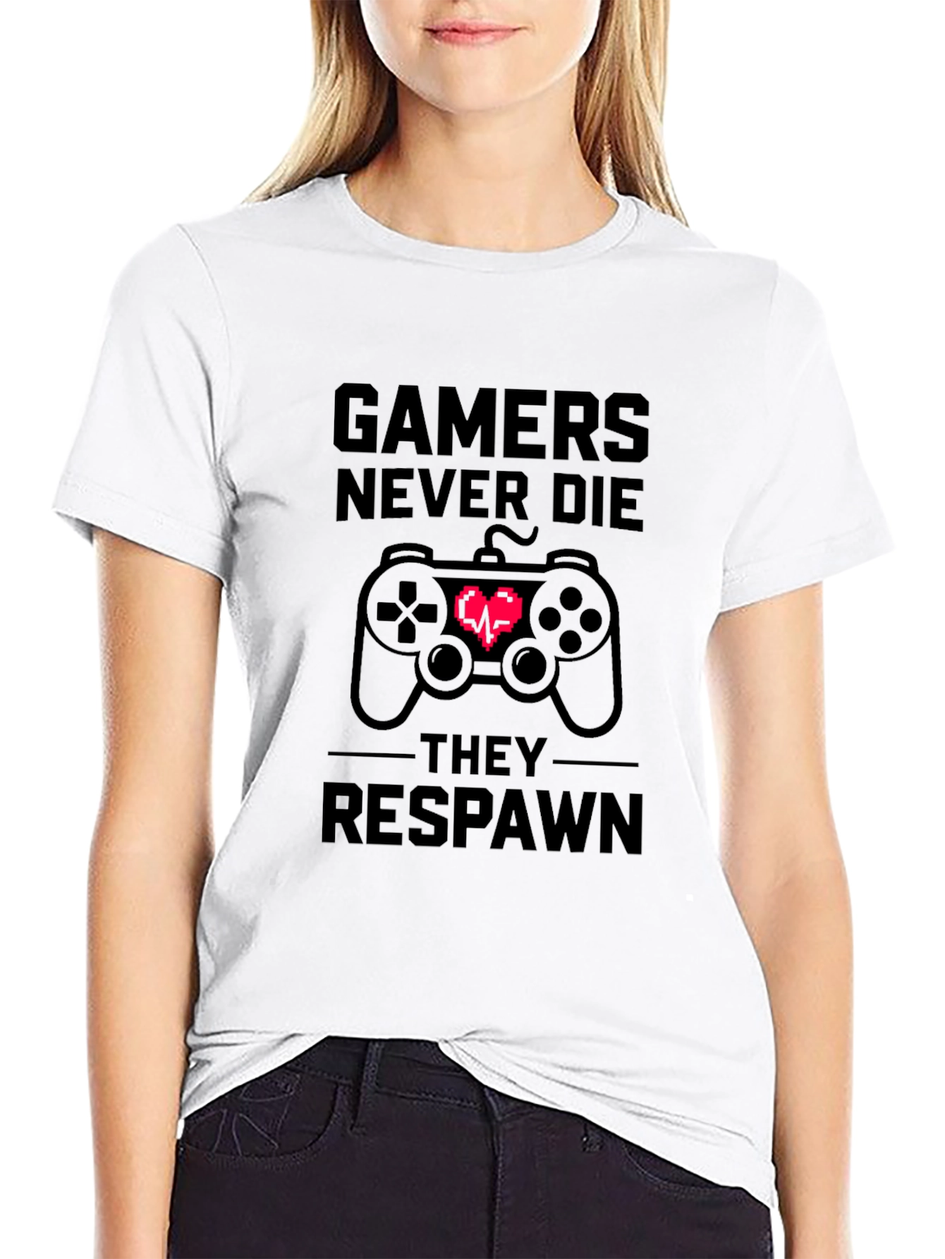 Gamers Never Die T-Shirt - Black Cotton Tee