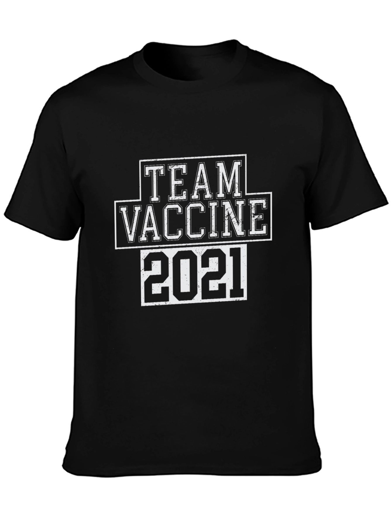Team Vaccine 2021 Black Graphic T-Shirt