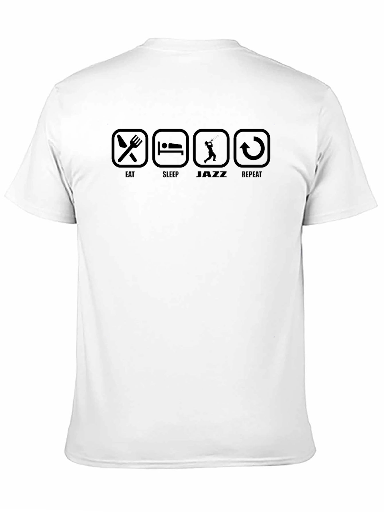 Eat Sleep Jazz Repeat Black Graphic T-Shirt