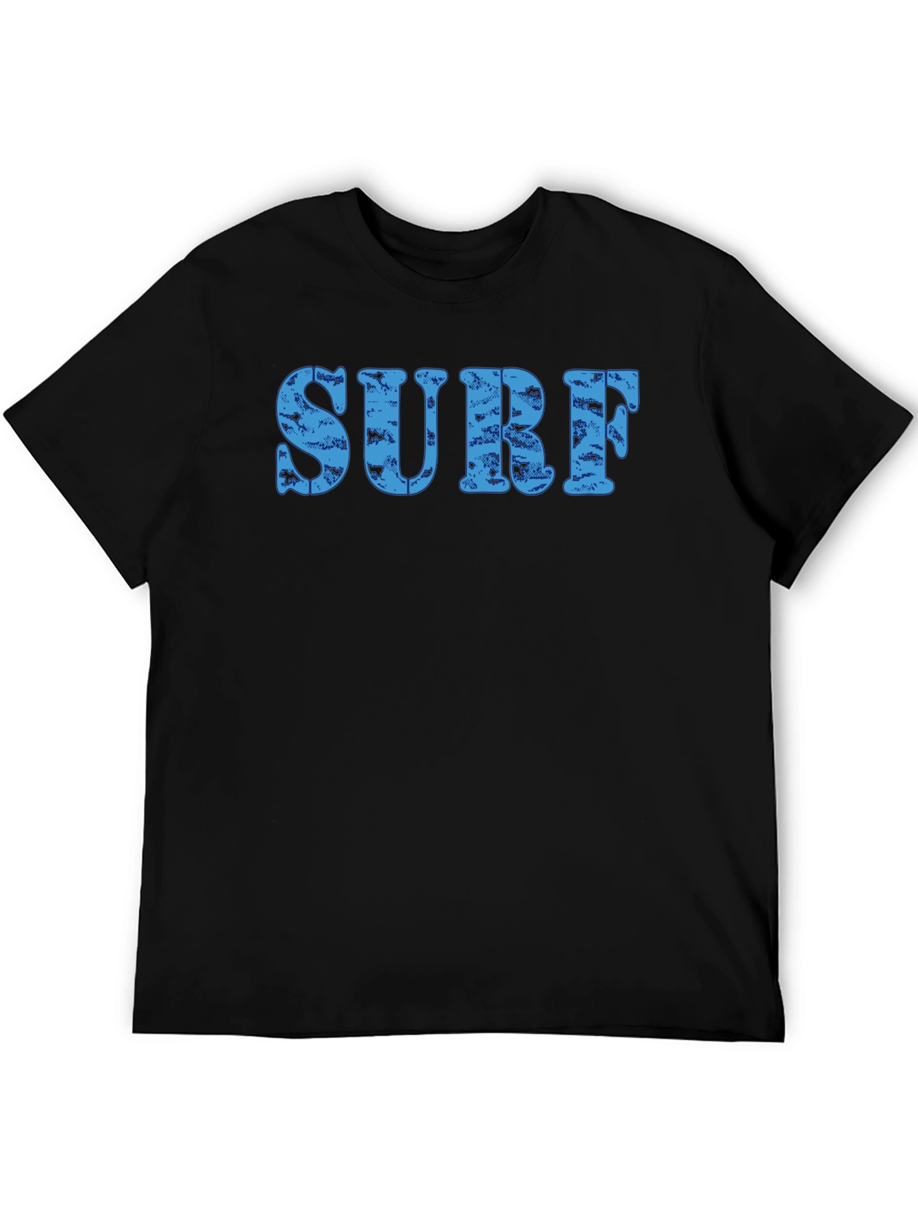 Surf Distressed Print Crew Neck T-Shirt