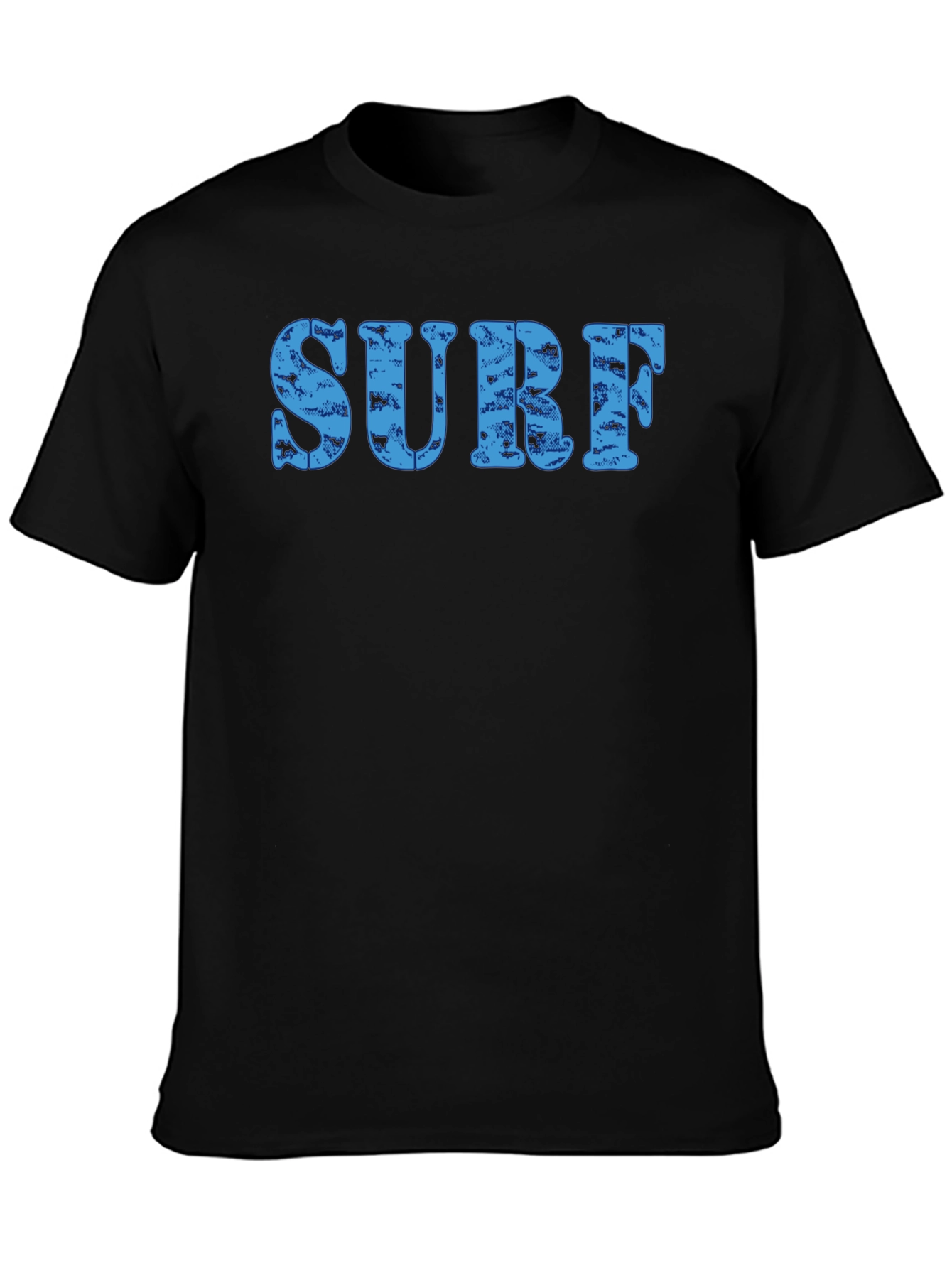 Surf Distressed Print Crew Neck T-Shirt