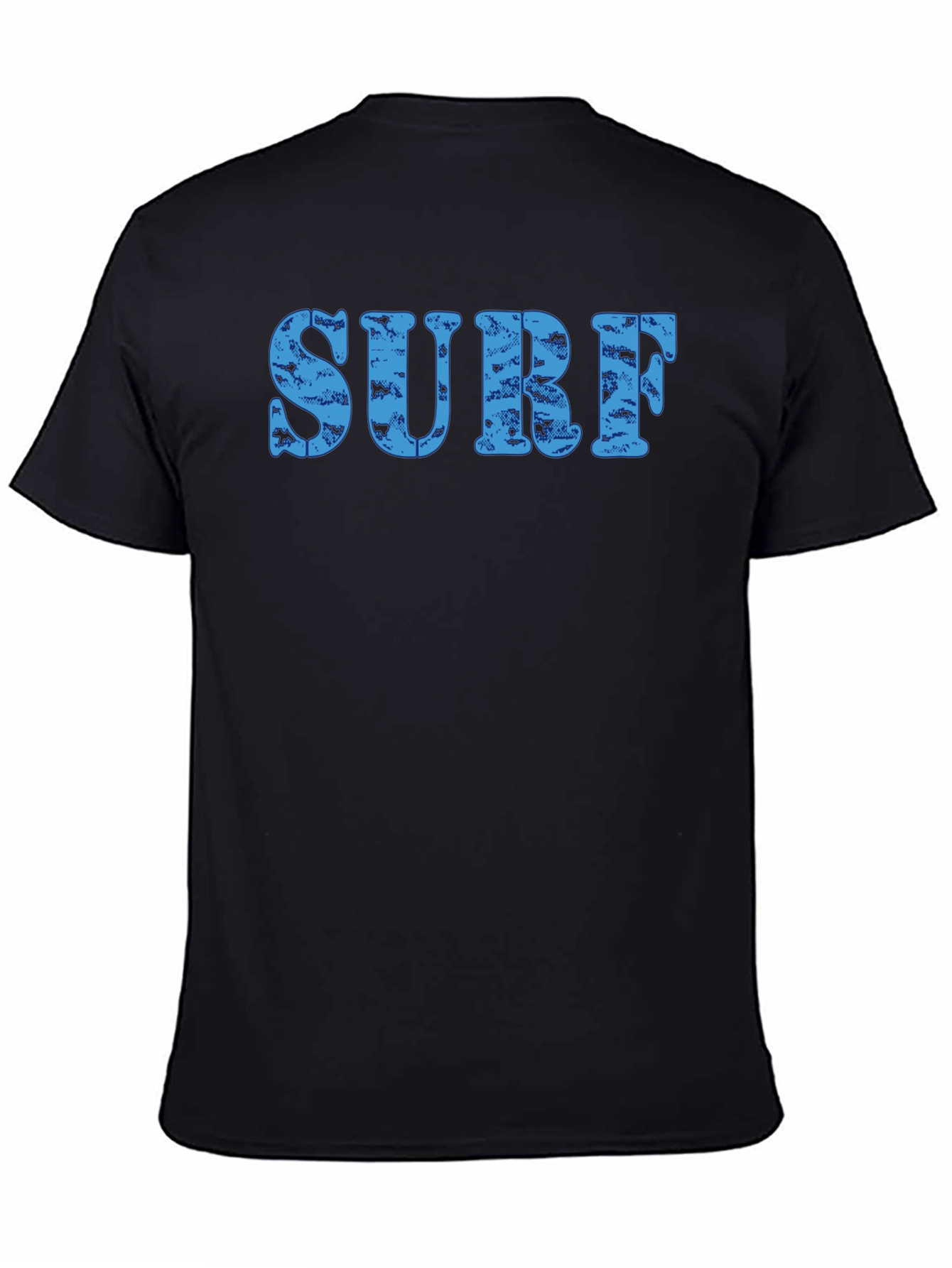 Surf Distressed Print Crew Neck T-Shirt