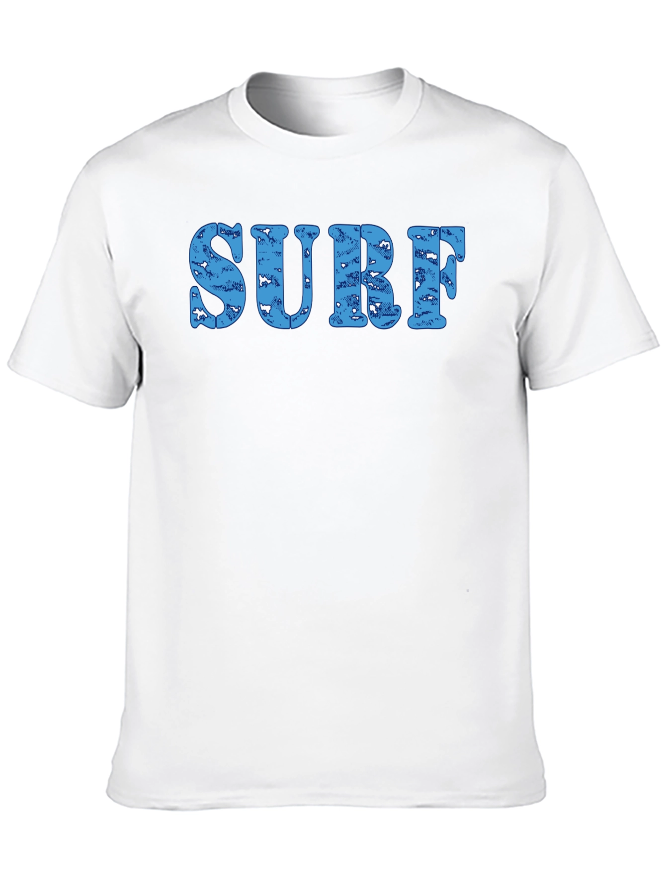 Surf Distressed Print Crew Neck T-Shirt