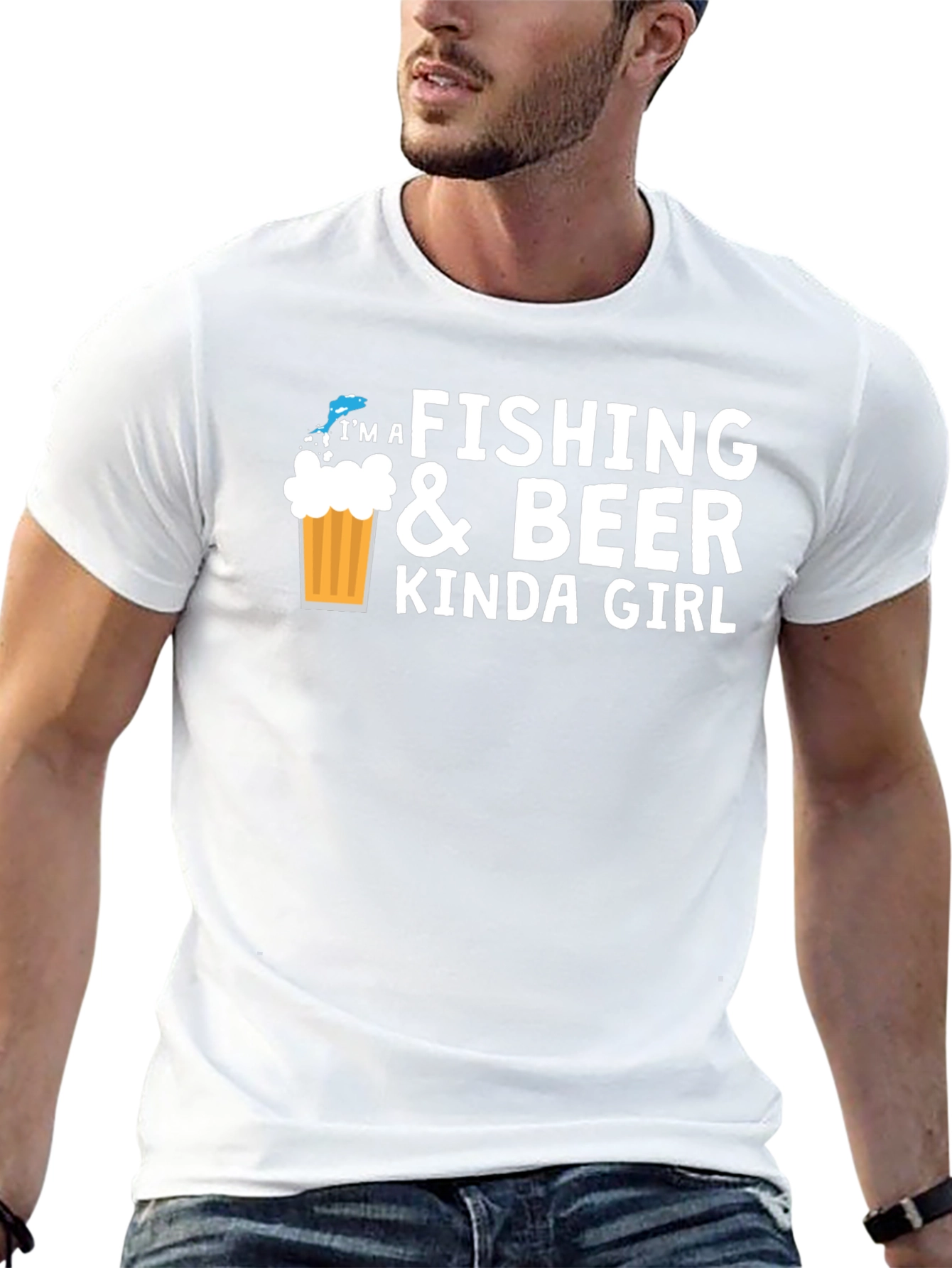 Fishing & Beer Kinda Girl Black Graphic Tee