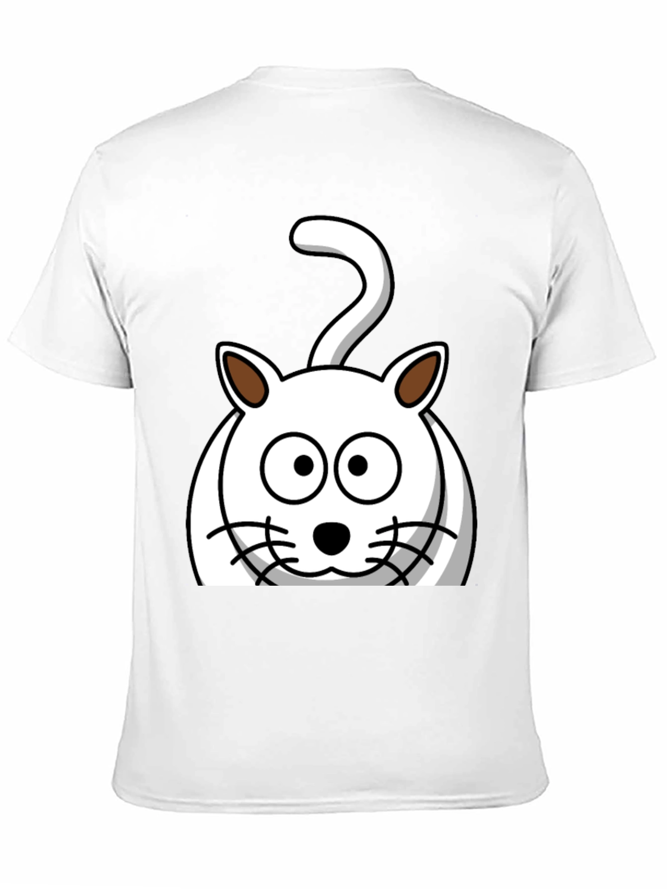 Cartoon Cat Graphic T-Shirt - Unisex Black Tee
