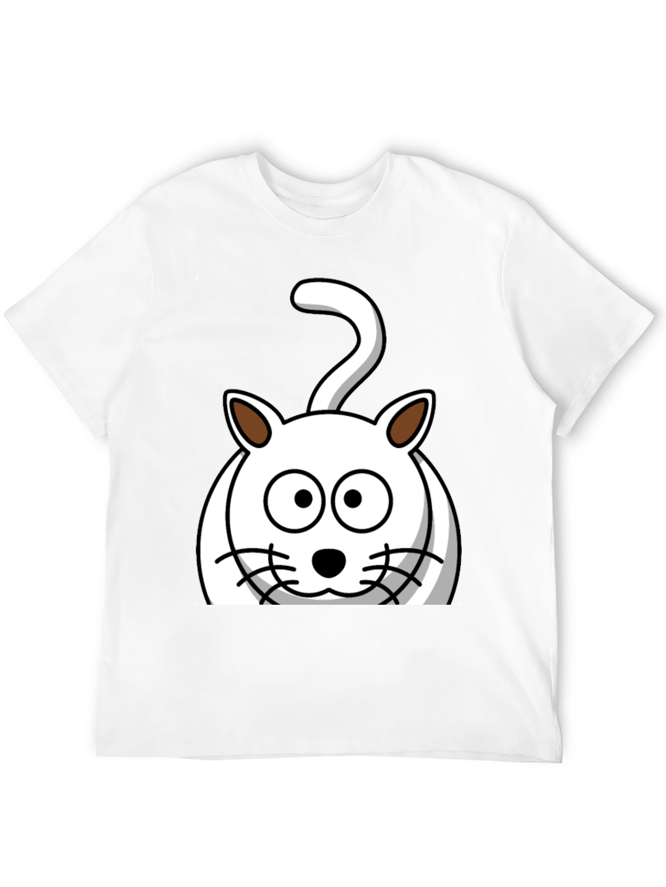 Cartoon Cat Graphic T-Shirt - Unisex Black Tee