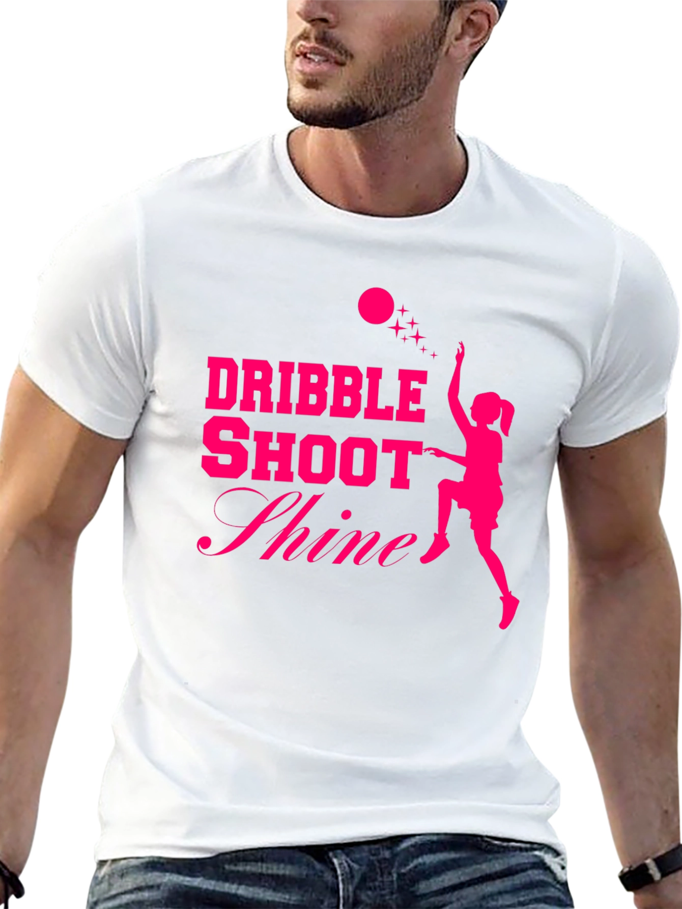 Dribble Shoot Shine Womens Basketball T-Shirt