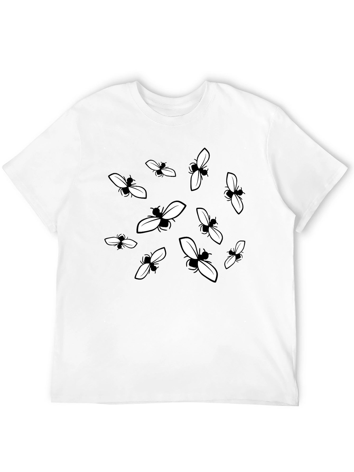 Bee Pattern Black Graphic Tee