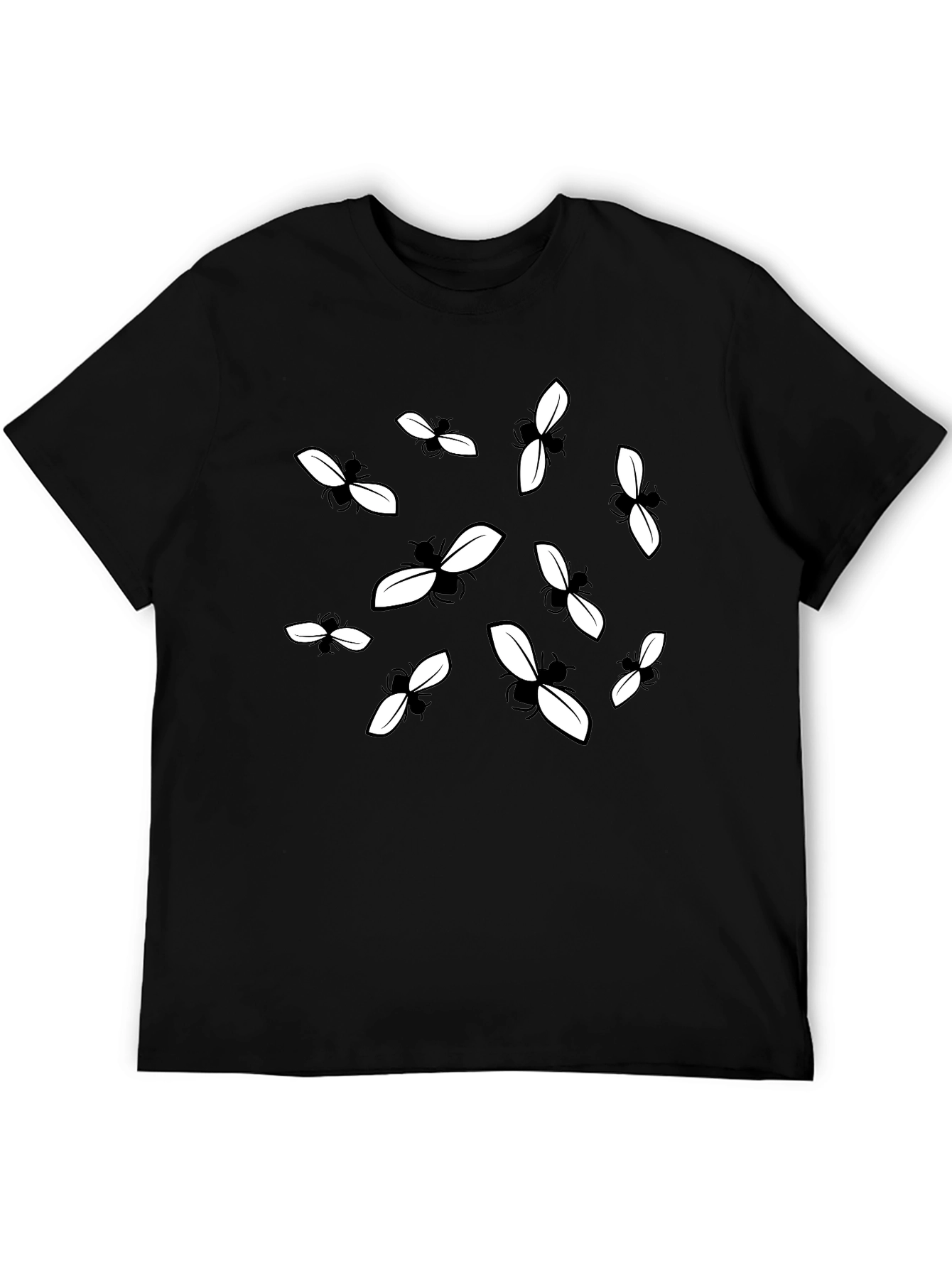 Bee Pattern Black Graphic Tee