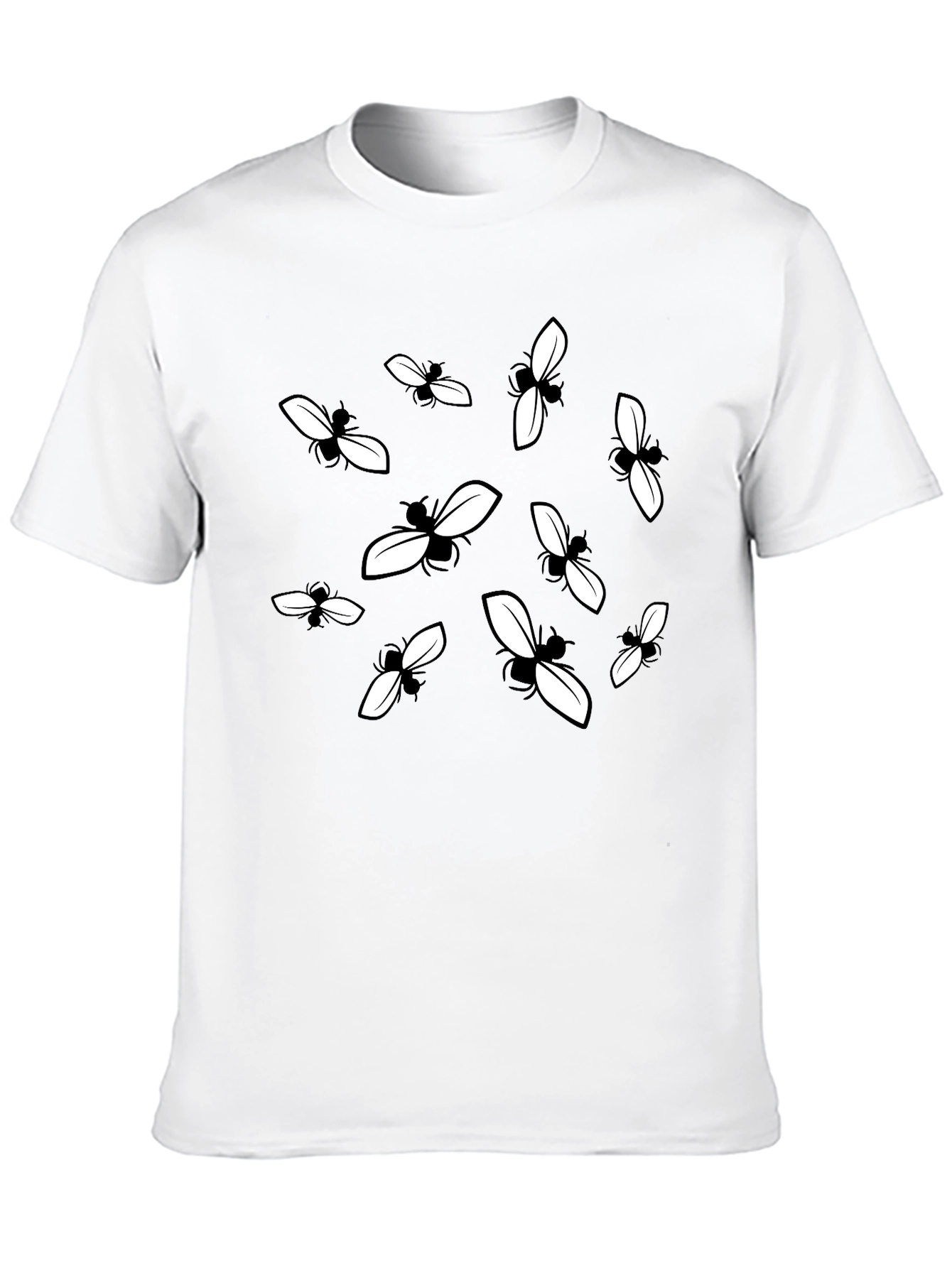 Bee Pattern Black Graphic Tee