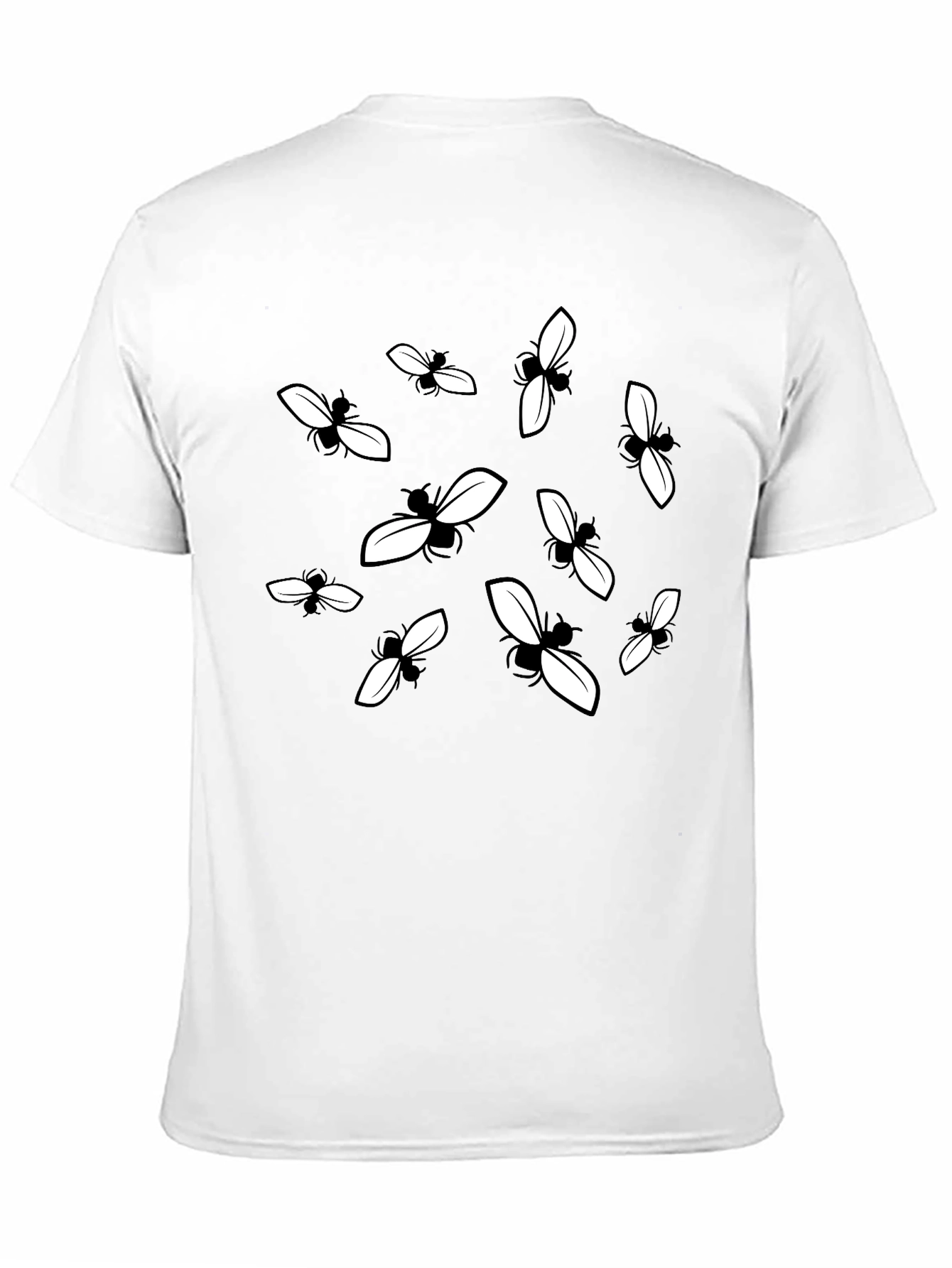 Bee Pattern Black Graphic Tee