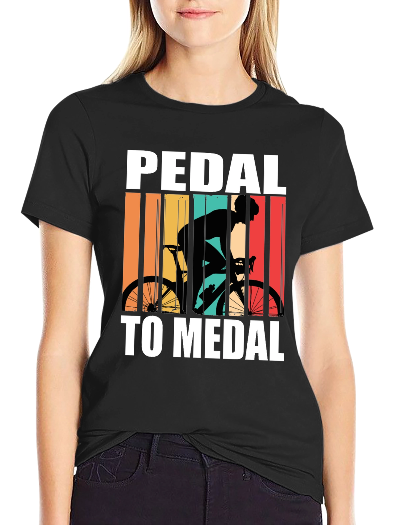 Pedal to Medal Cycling T-Shirt - Retro Design