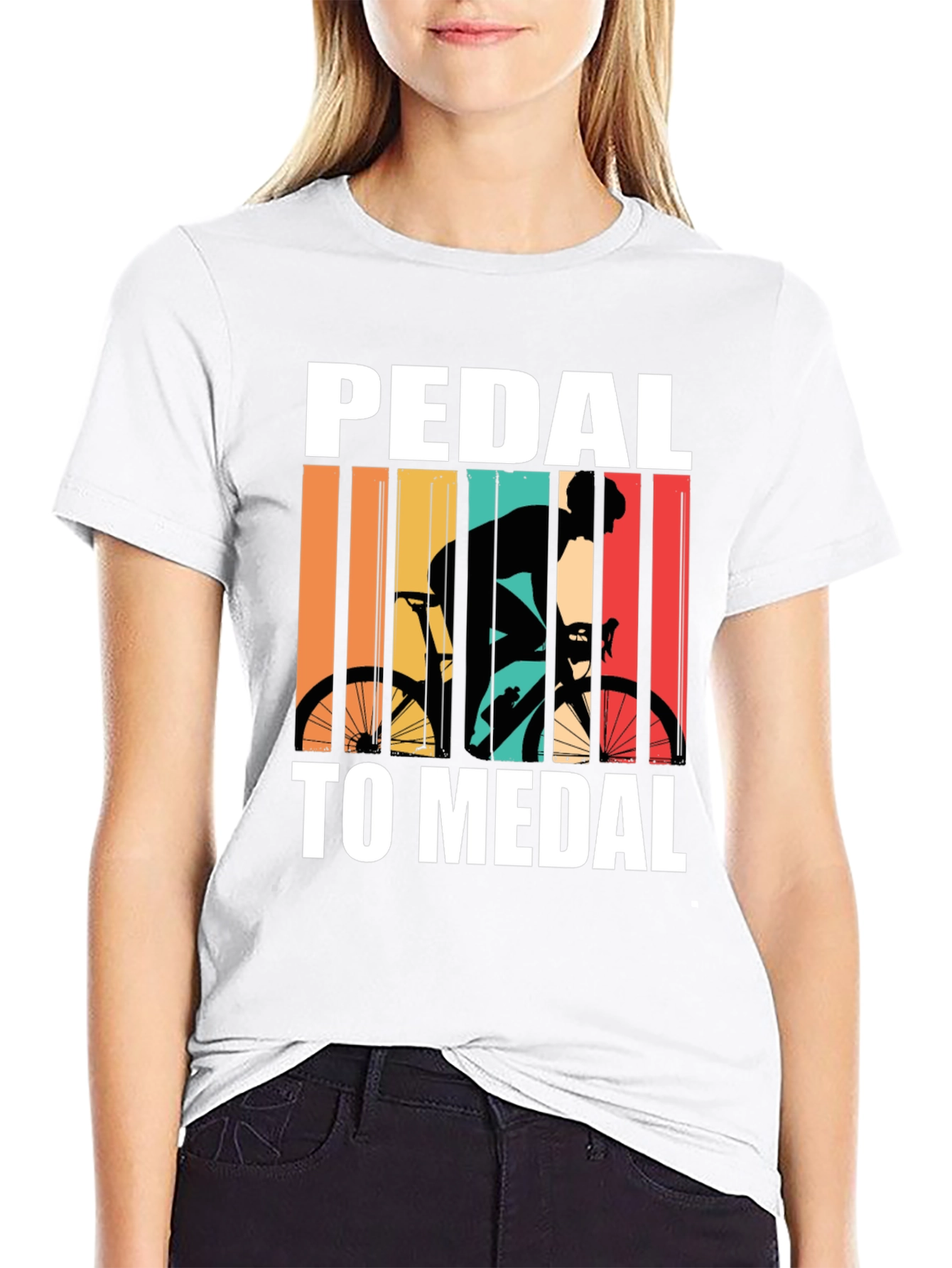 Pedal to Medal Cycling T-Shirt - Retro Design