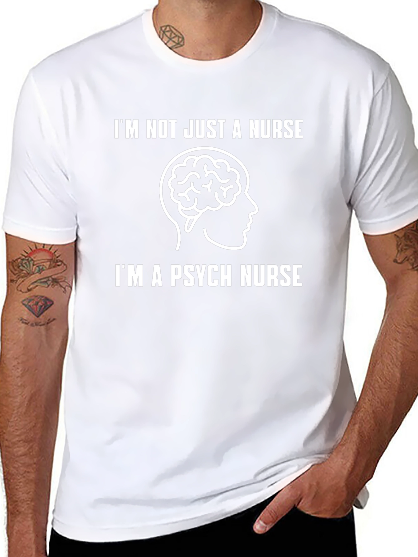 Psych Nurse T-Shirt - Brain Graphic Tee
