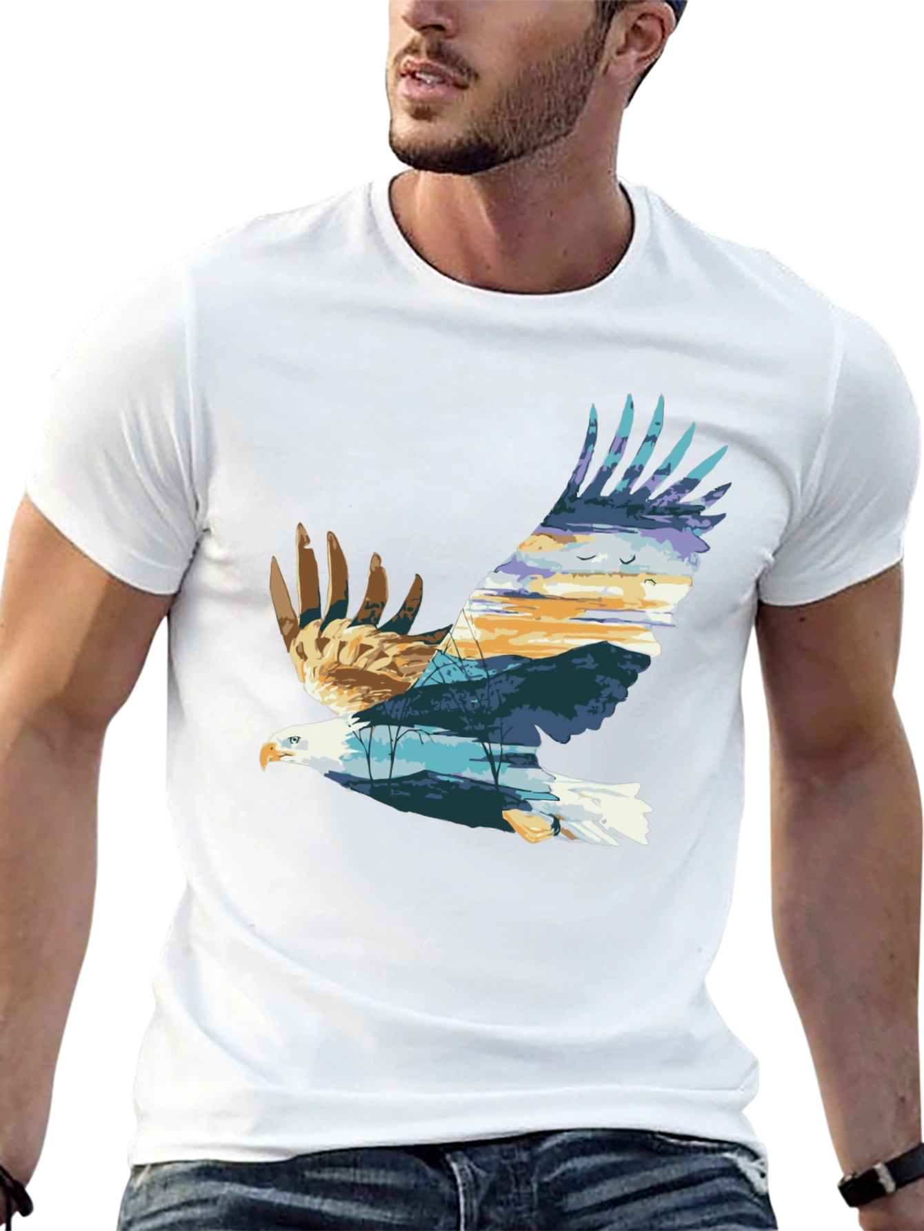 Eagle Nature Graphic T-Shirt | Mens Black Tee