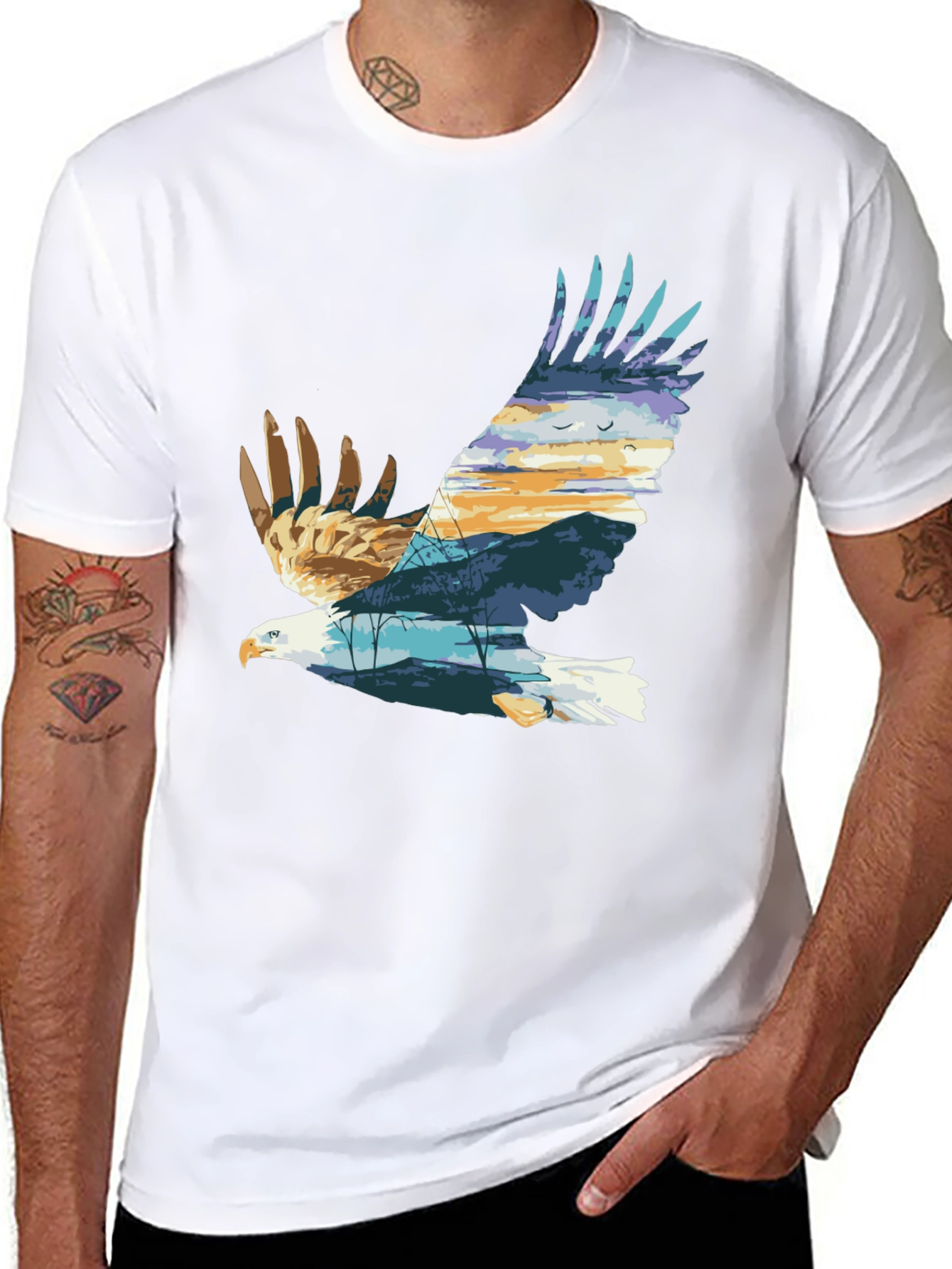 Eagle Nature Graphic T-Shirt | Mens Black Tee