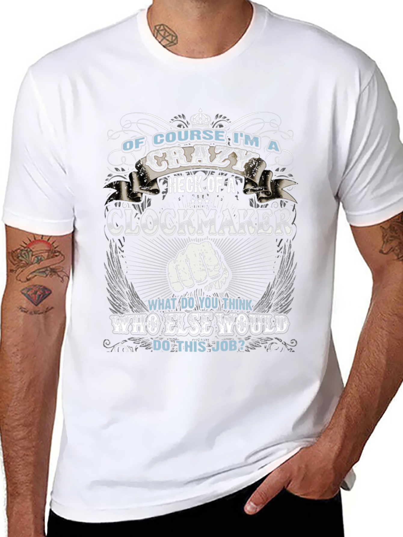 Crazy Clockmaker T-Shirt - Novelty Graphic Tee
