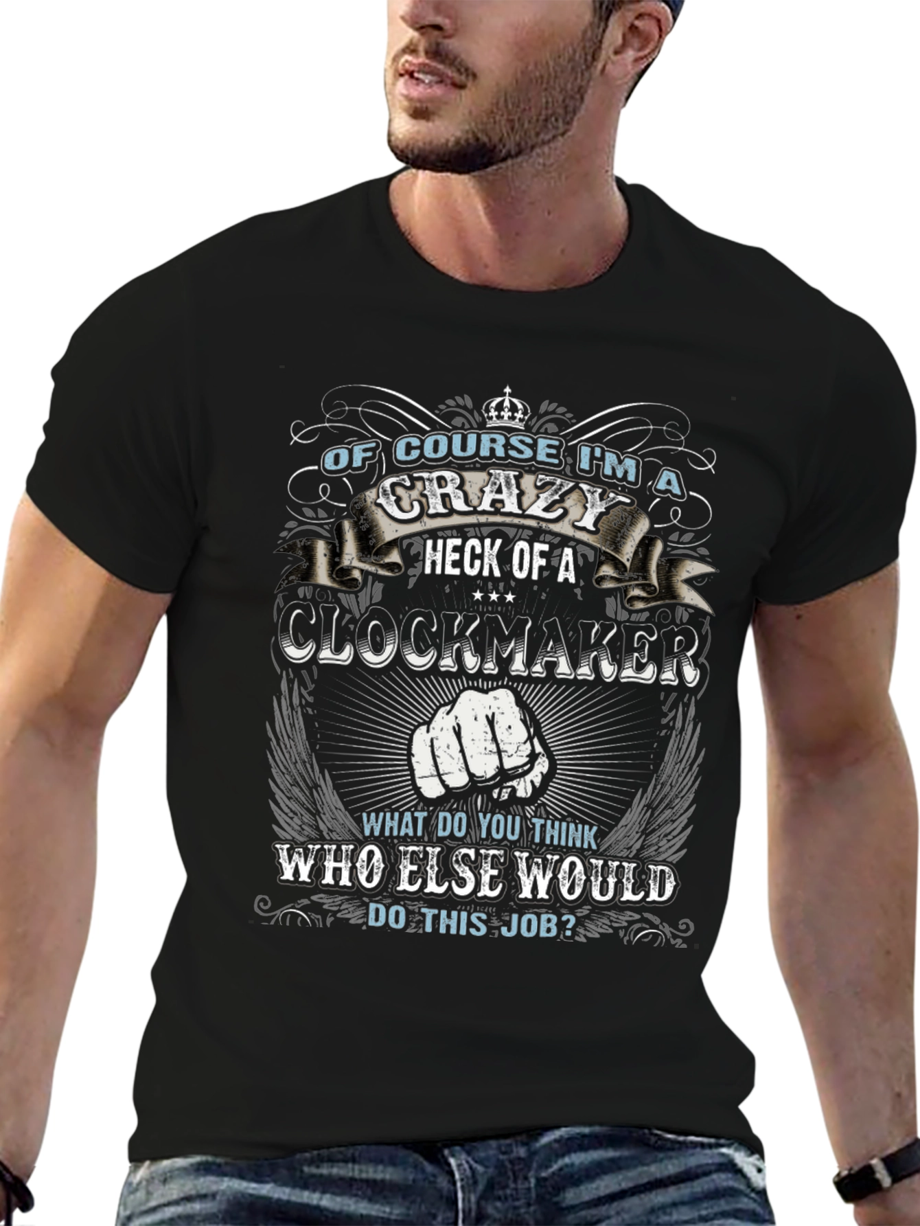 Crazy Clockmaker T-Shirt - Novelty Graphic Tee