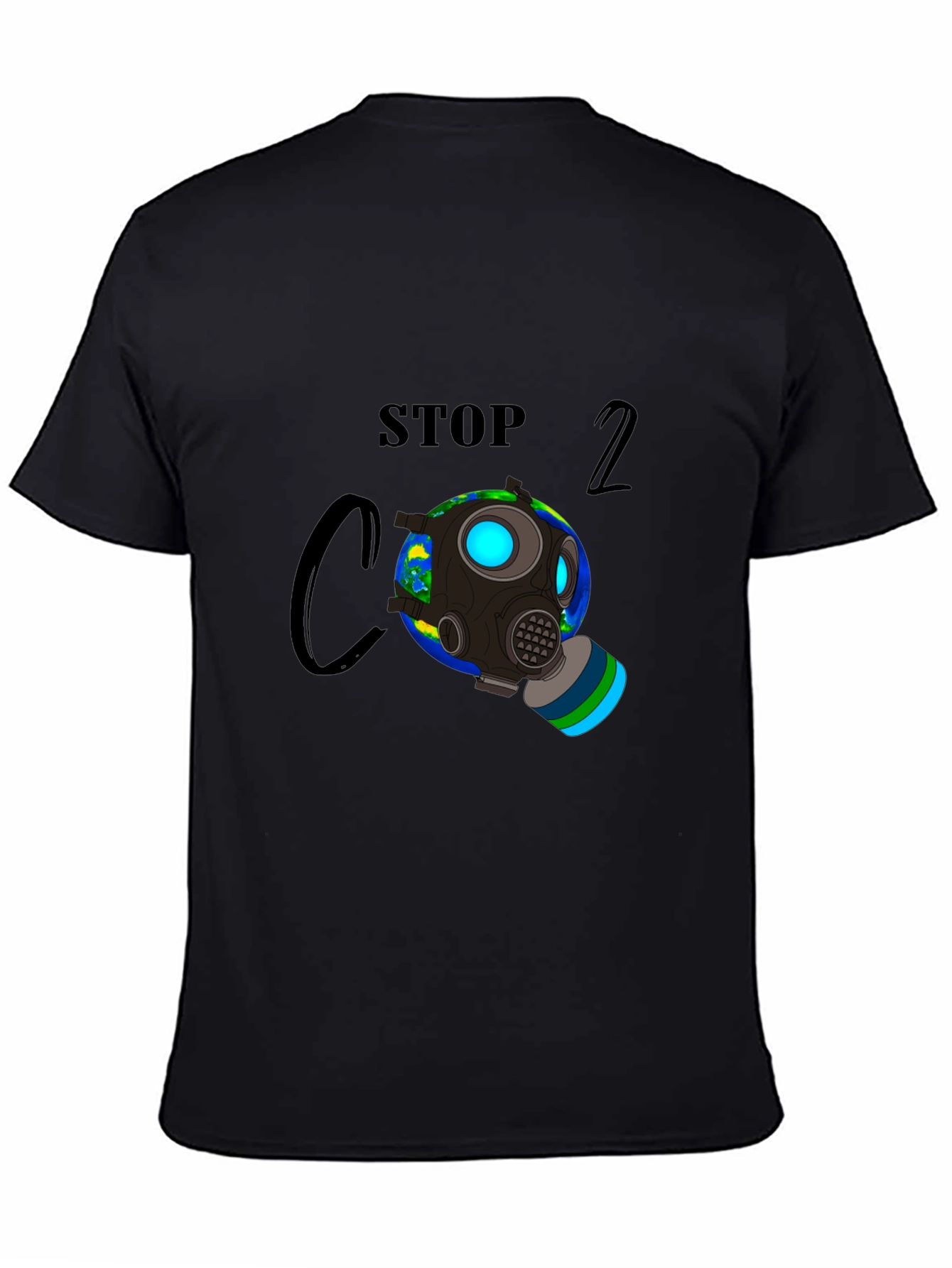 Stop CO2 Gas Mask Earth Graphic Tee