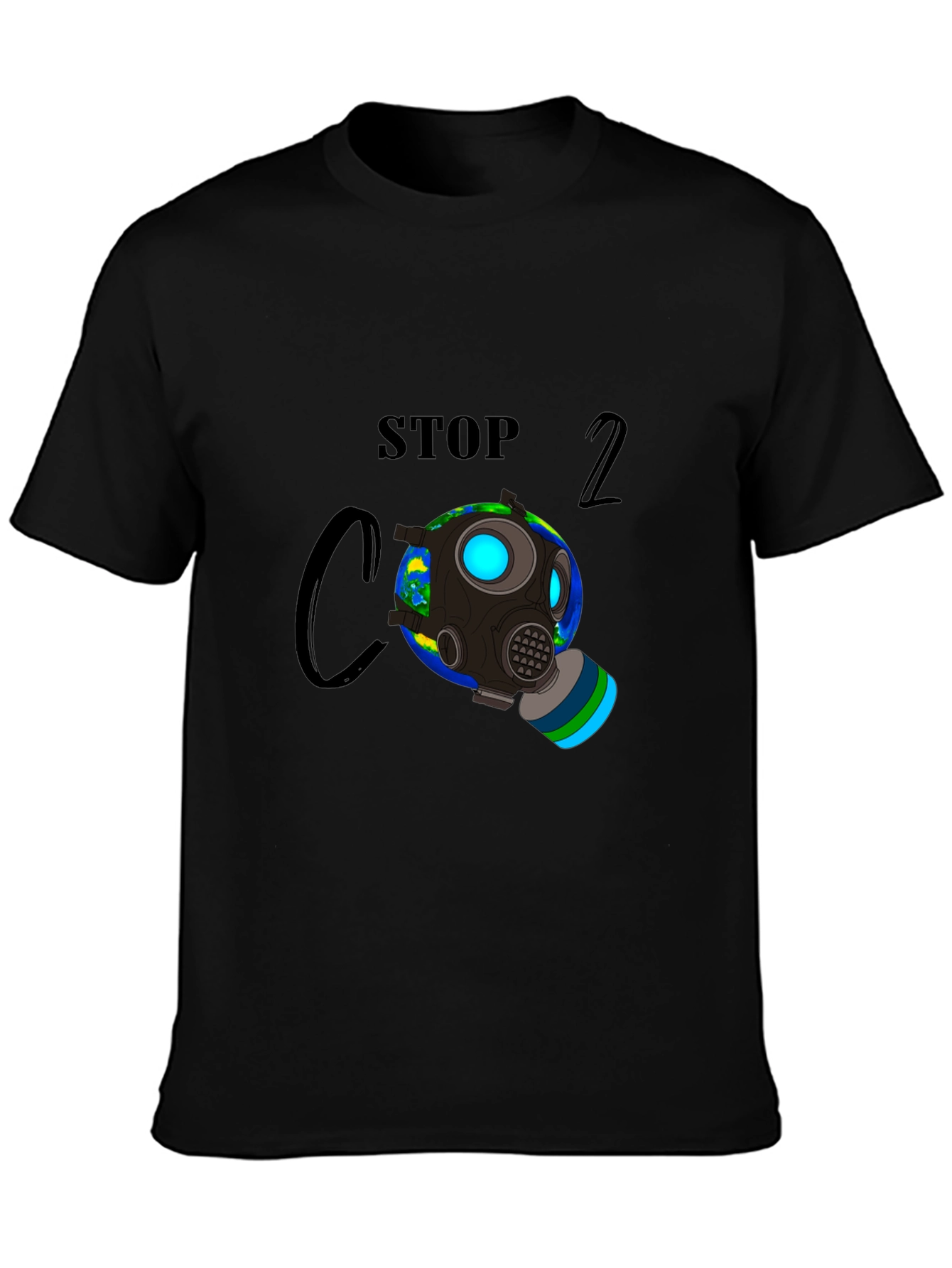 Stop CO2 Gas Mask Earth Graphic Tee