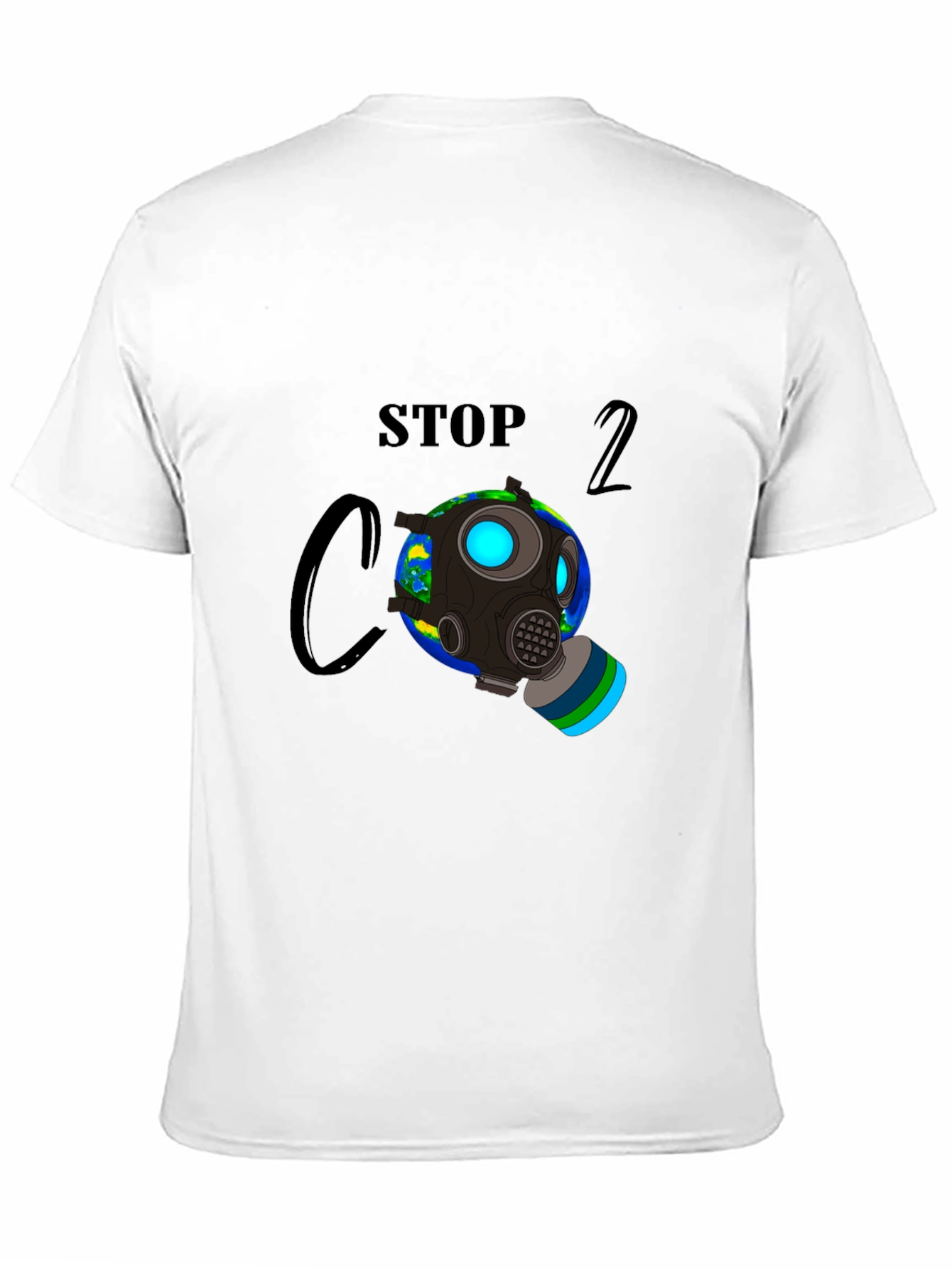Stop CO2 Gas Mask Earth Graphic Tee