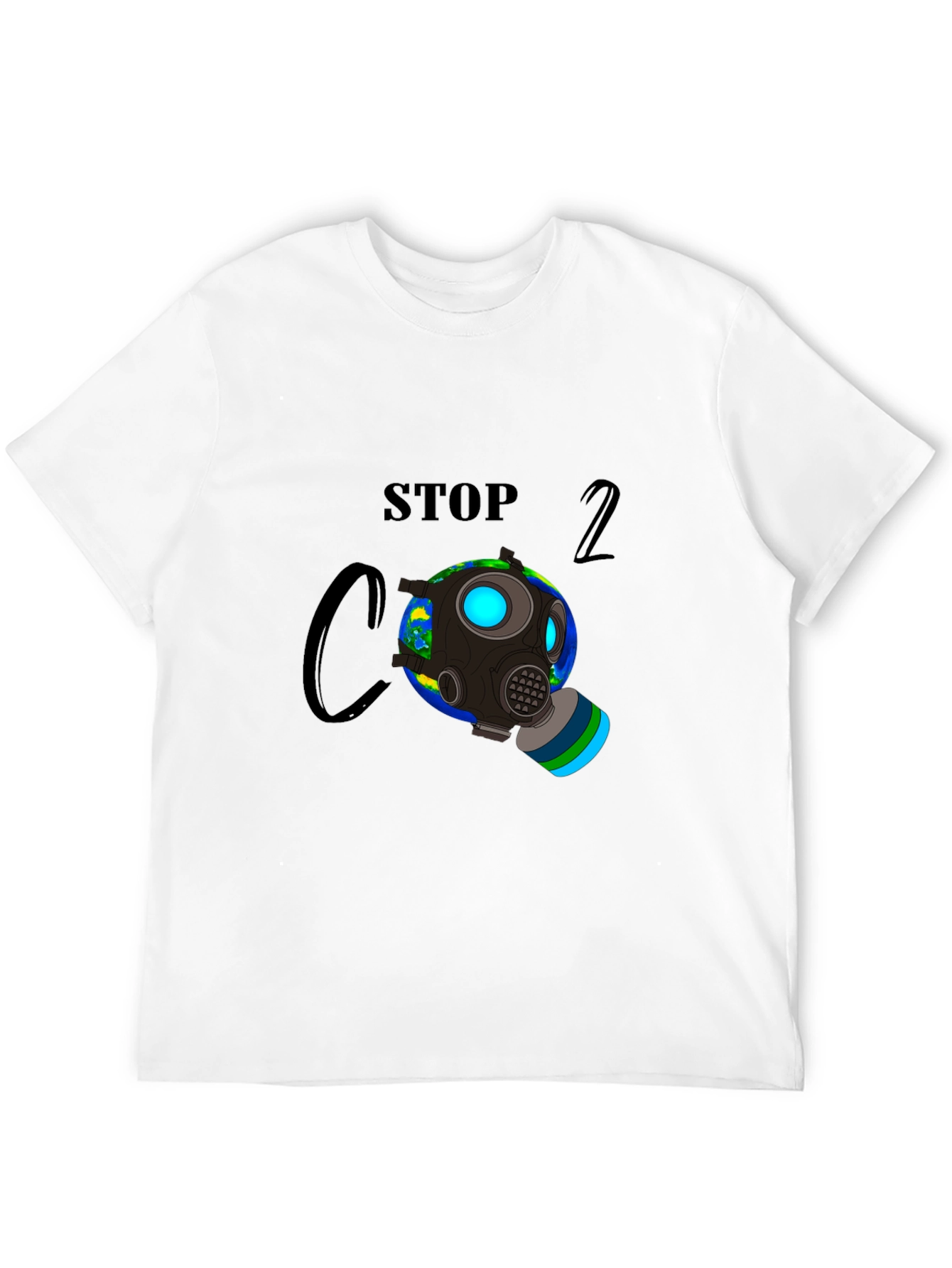 Stop CO2 Gas Mask Earth Graphic Tee