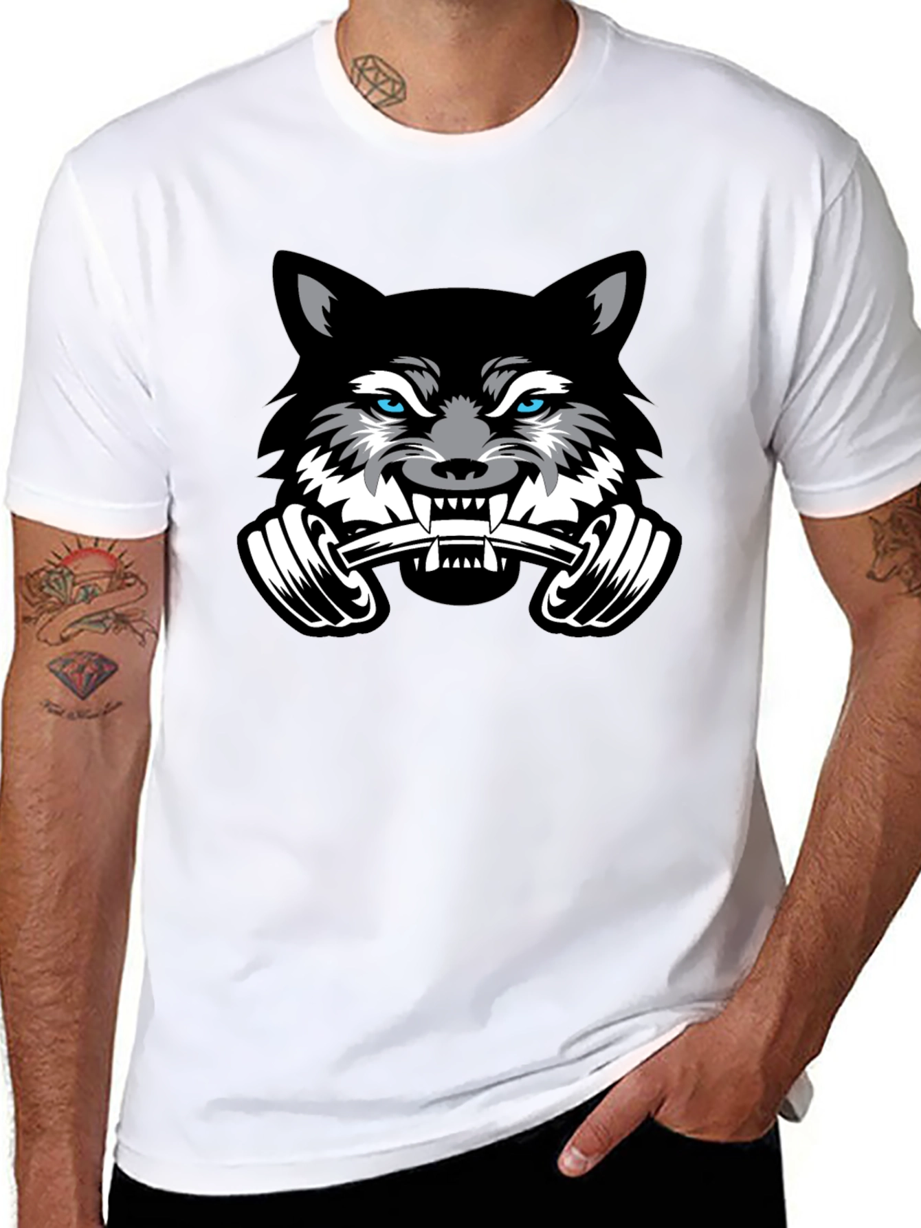 Wolf Gym T-Shirt - Black - Weightlifting Beast