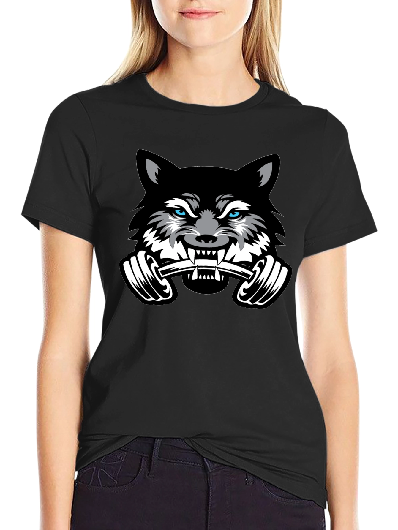 Wolf Gym T-Shirt - Black - Weightlifting Beast