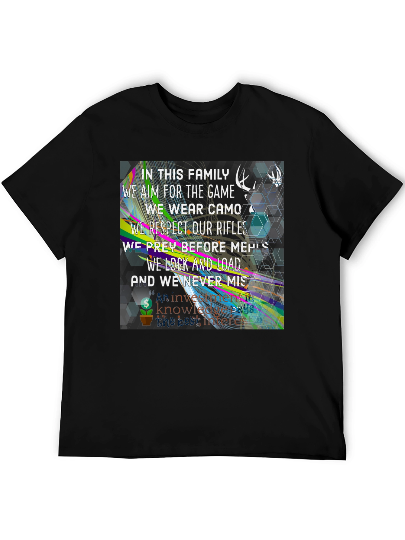 Family Hunting T-Shirt - Camo Rifles Never Miss