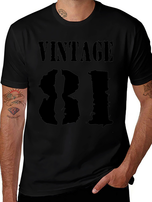 Vintage 1981 Black T-Shirt - Classic Birthday Gift