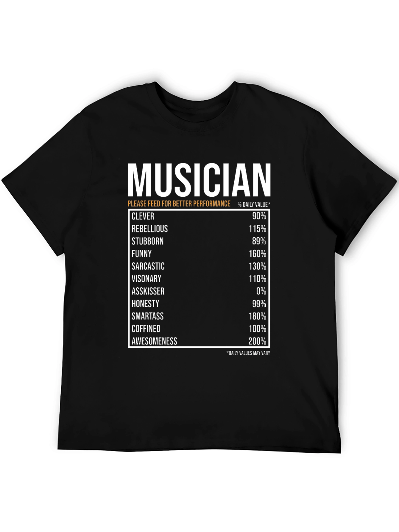 Musician Daily Values Graphic T-Shirt