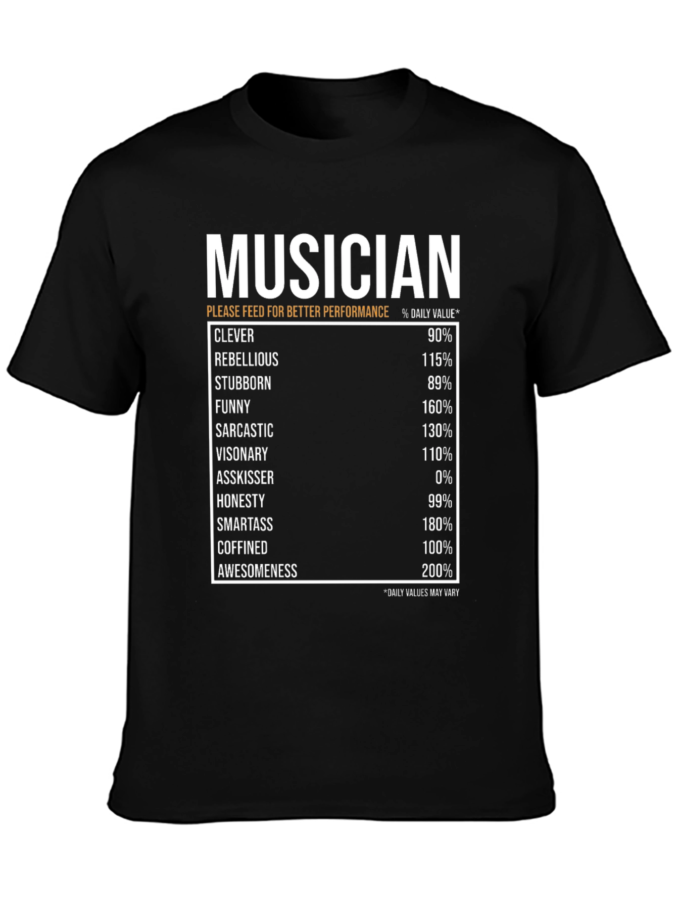 Musician Daily Values Graphic T-Shirt