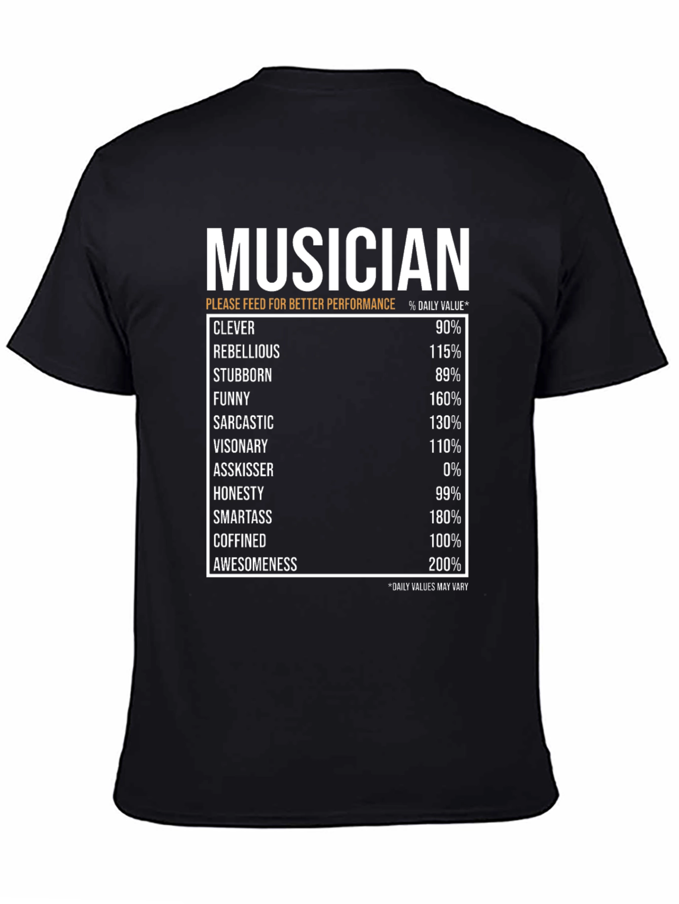 Musician Daily Values Graphic T-Shirt