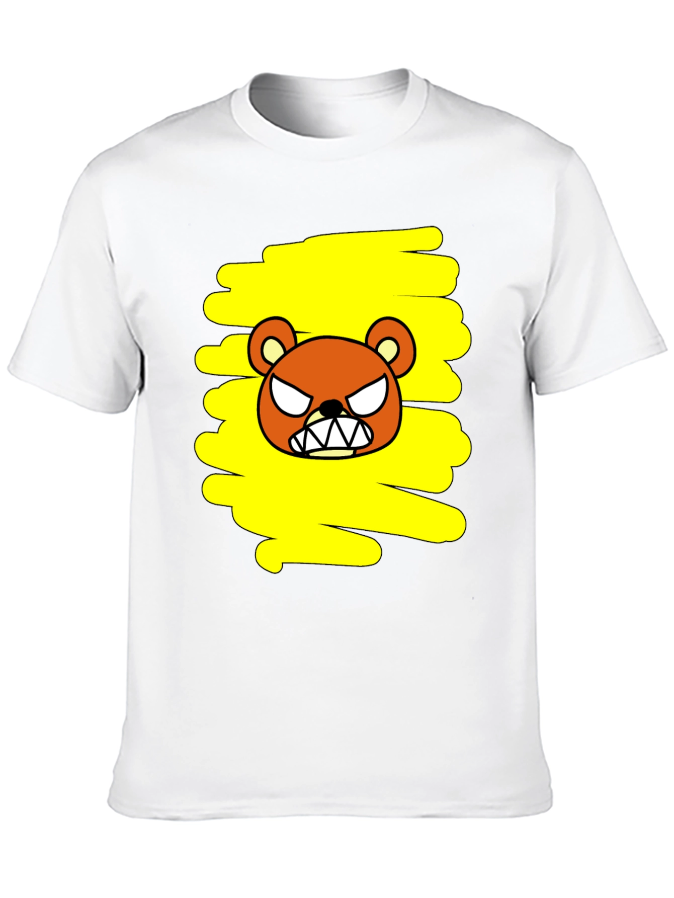 Grumpy Bear Graphic Tee - Black Cotton T-Shirt