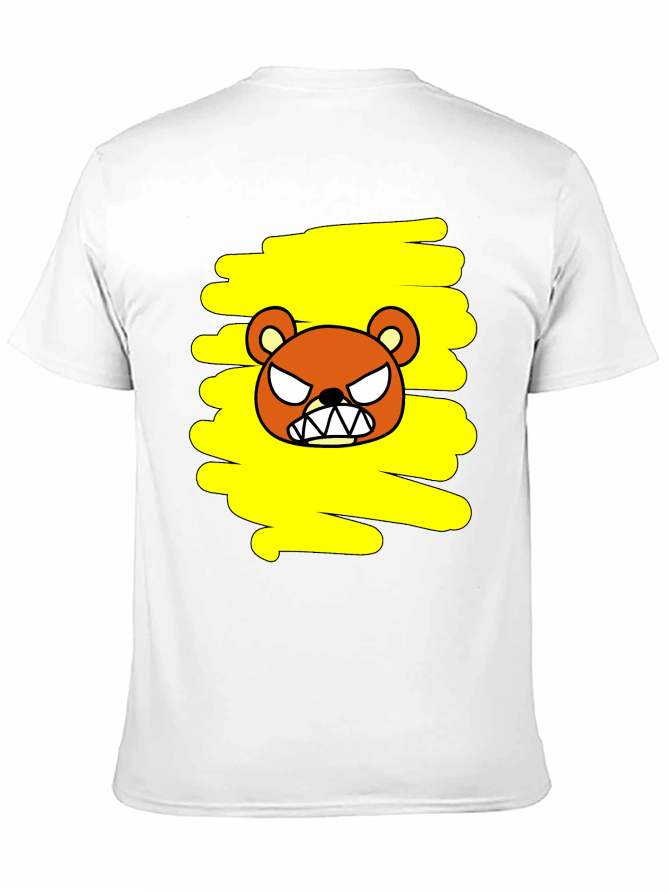 Grumpy Bear Graphic Tee - Black Cotton T-Shirt
