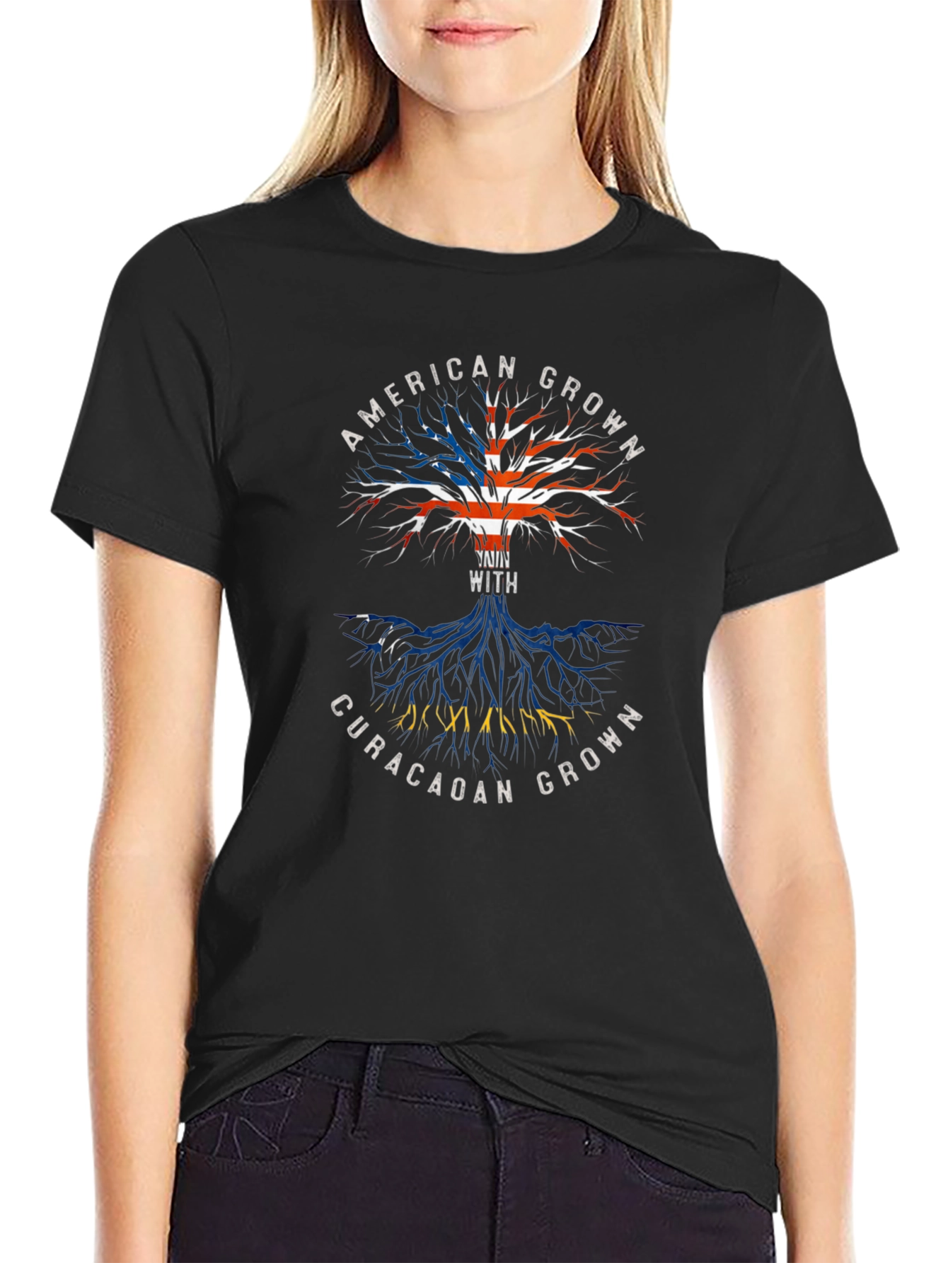 American Grown with Curacao Roots T-Shirt